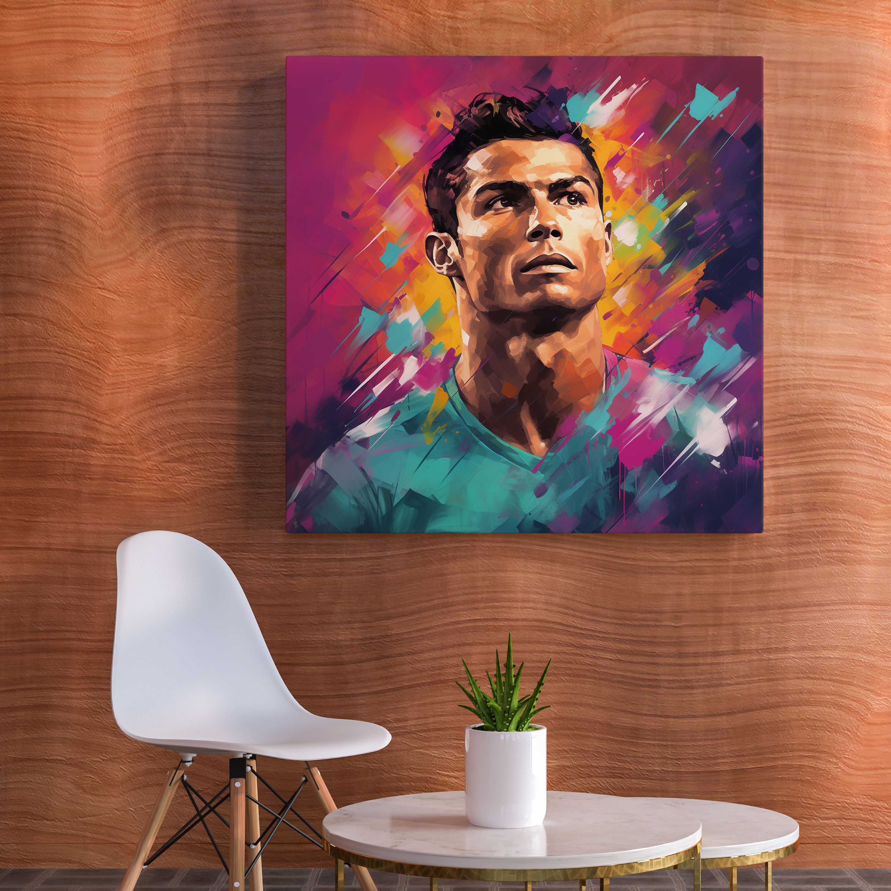 Cristiano Ronaldo Tablo Sanatı - İzlenimci Eserlerden İlham Alan Sanat - Duvar Dekorasyonu Cristiano Ronaldo İzlenimci Esinlenmeli Sanat Eserleri Duvar Sanatı