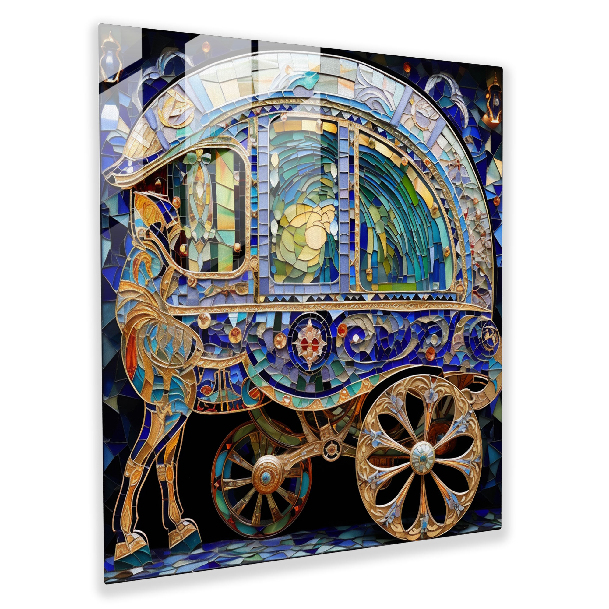 Majestic Caravan Glass Print - Caravan, Wall Decoration, Modern Art, Home Decoration