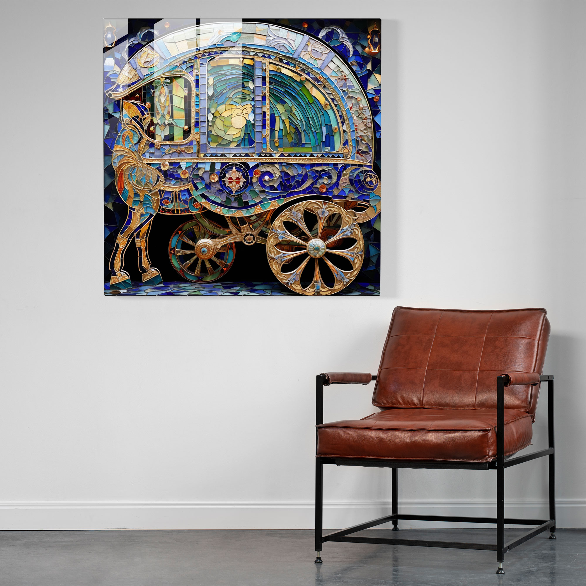 Majestic Caravan Glass Print - Caravan, Wall Decoration, Modern Art, Home Decoration