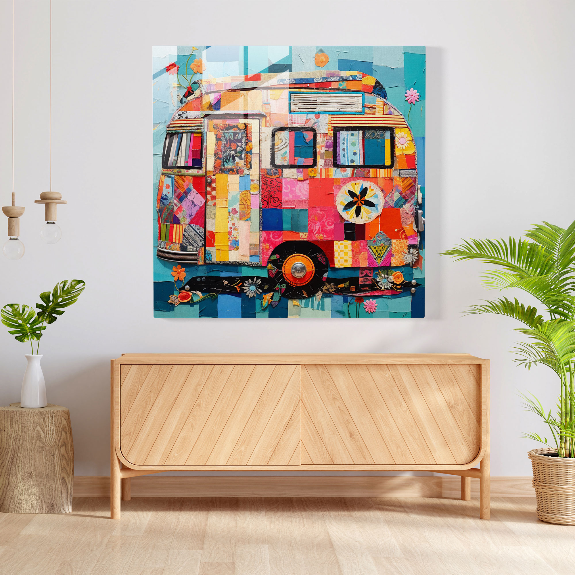 Unity Caravan Glass Print - Caravan, Glass Art, Home Decoration, Wall Decoration