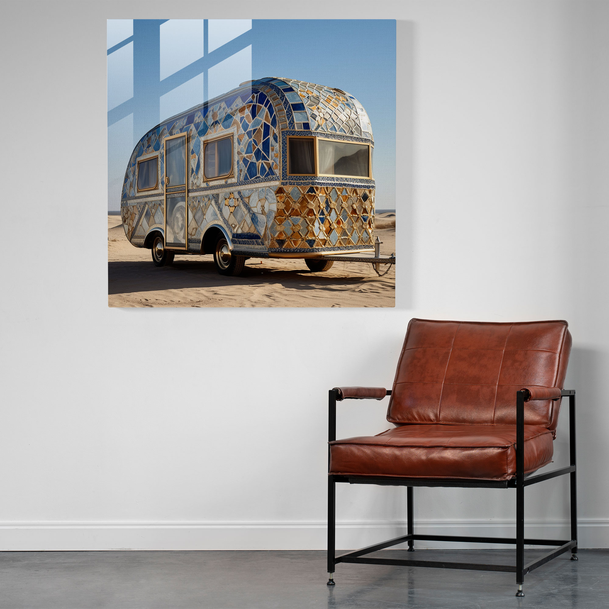 Glass Print - Moroccan Mosaic Caravan - Caravan, Wall Decoration, Glass Wall Art, Modern Art