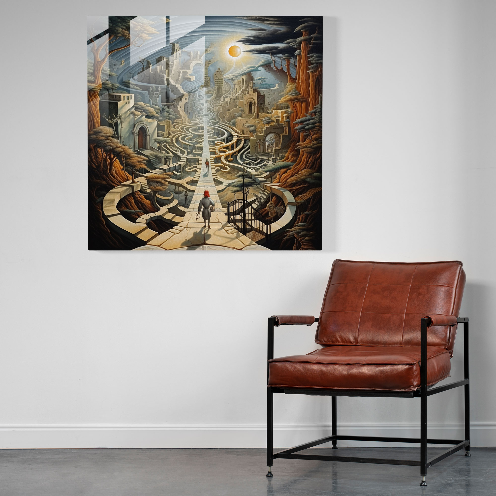 Mystical Surreal Glass Print - Enigmatic Wonder