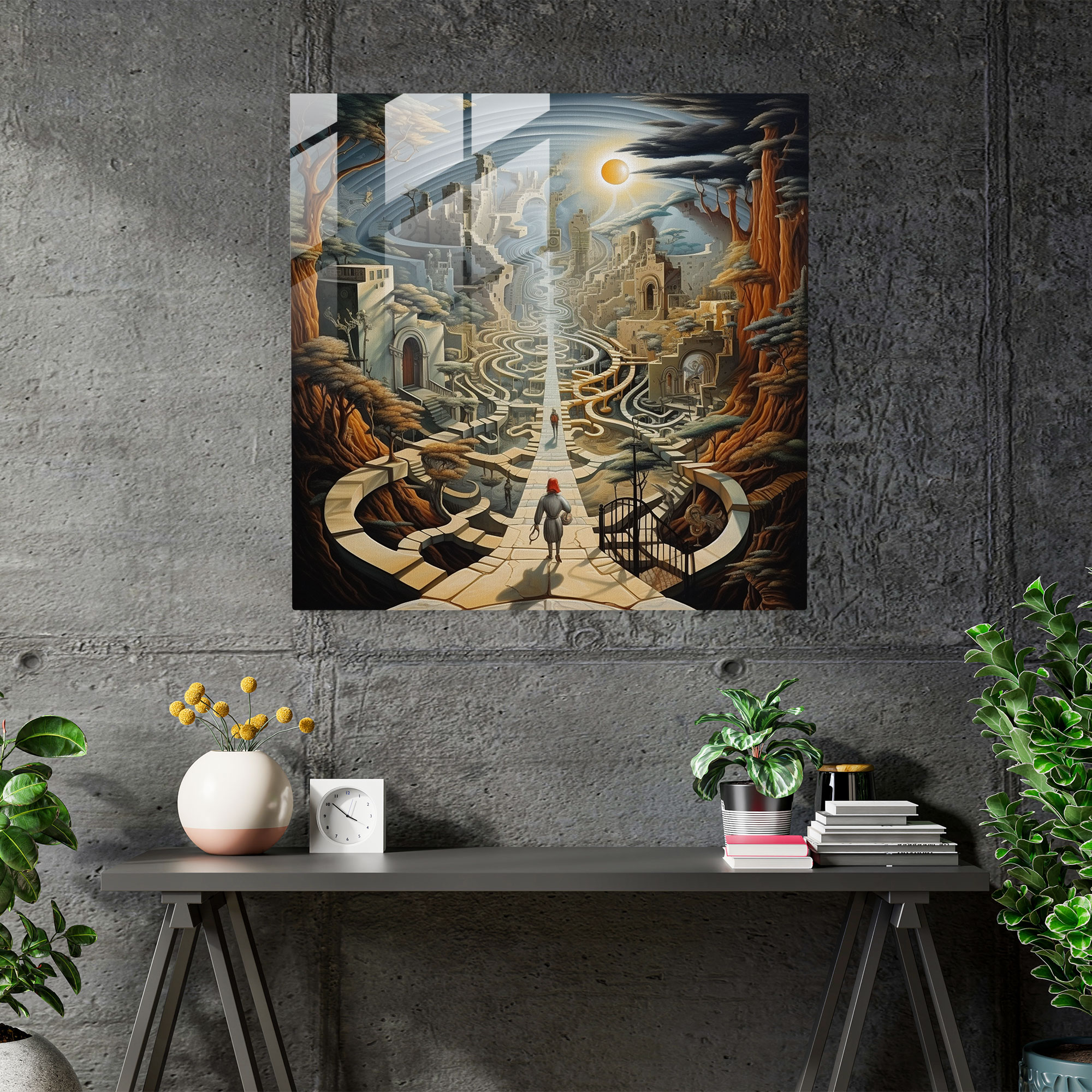 Mystical Surreal Glass Print - Enigmatic Wonder
