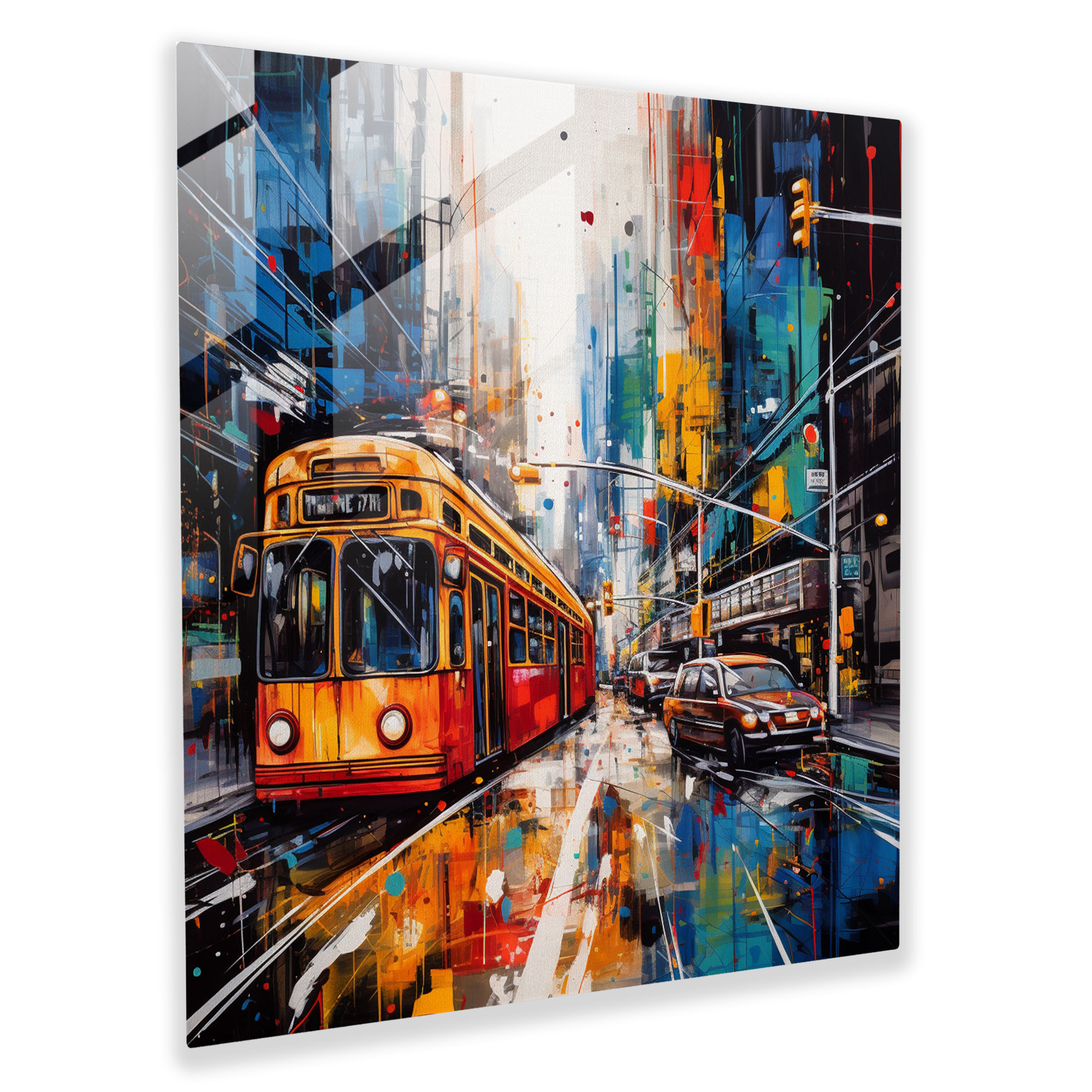 Urban Glass Print: Dynamic Graffiti Glass Wall Art