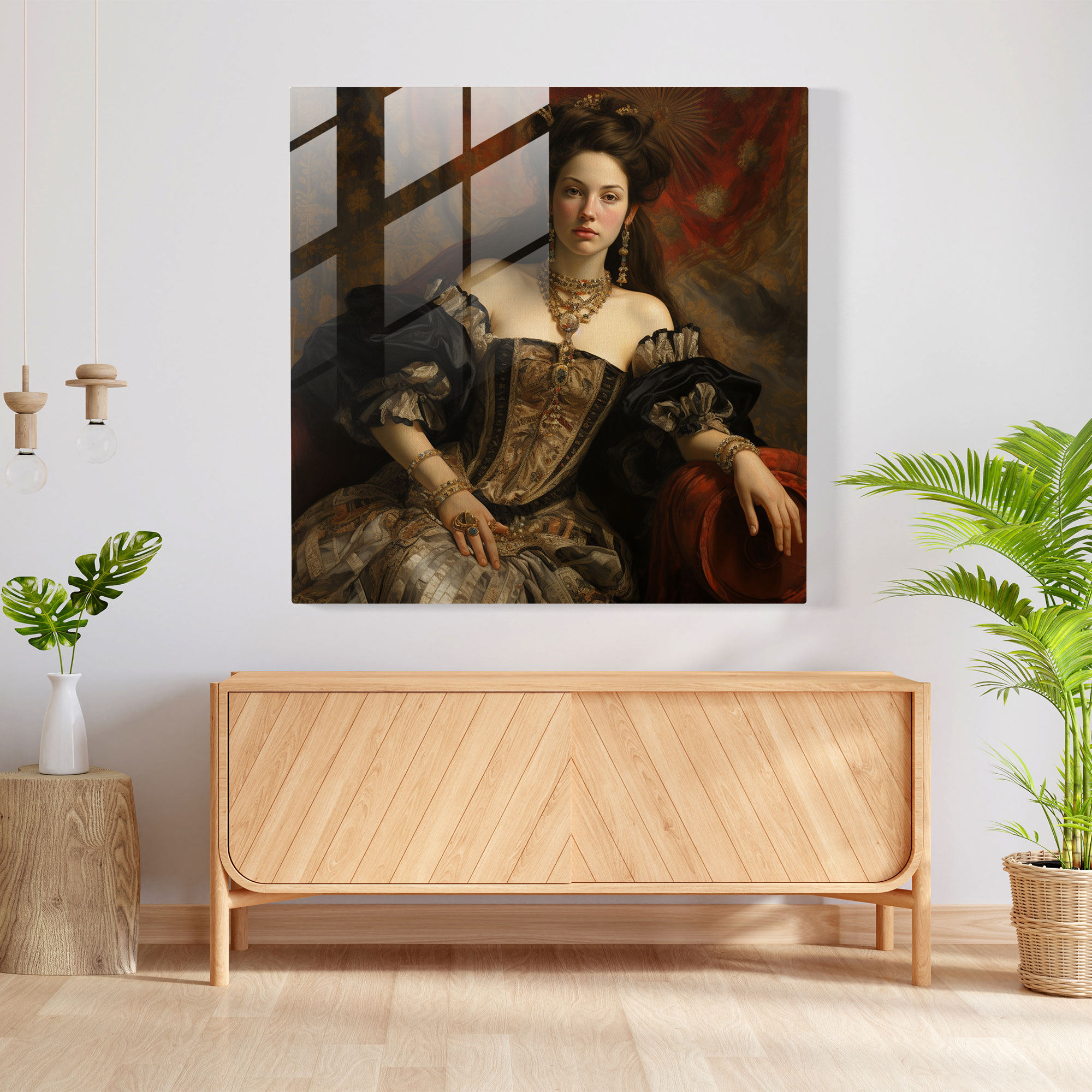 Regal Glass Print - Renaissance-Inspired Artwork for Classic Home Decor