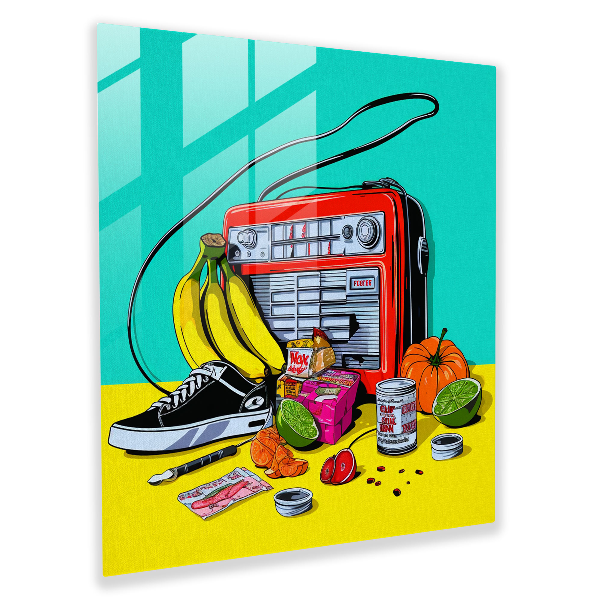 Glasbild: Pop-Art-Vibes - Verspielte Wanddekoration