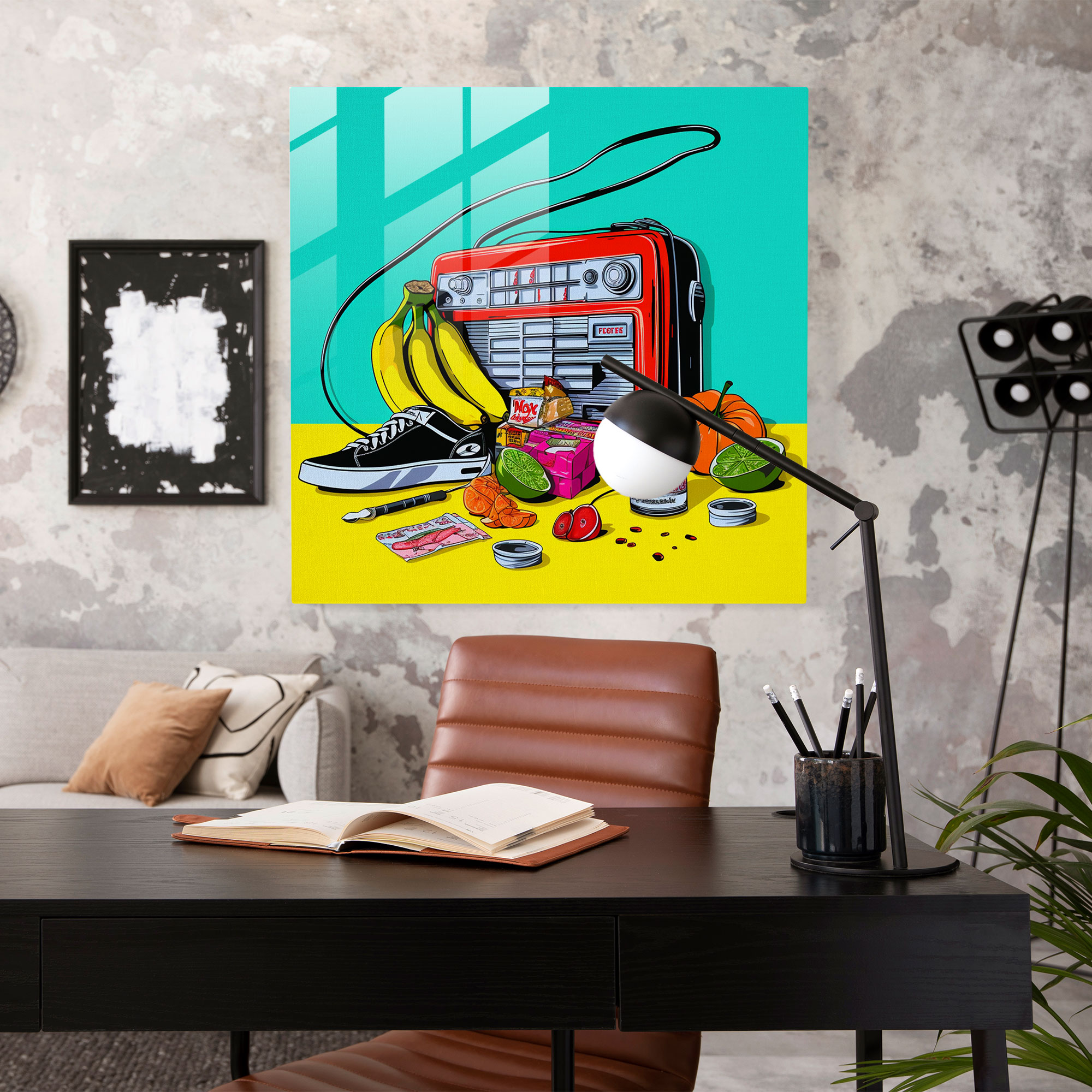 Glasbild: Pop-Art-Vibes - Verspielte Wanddekoration