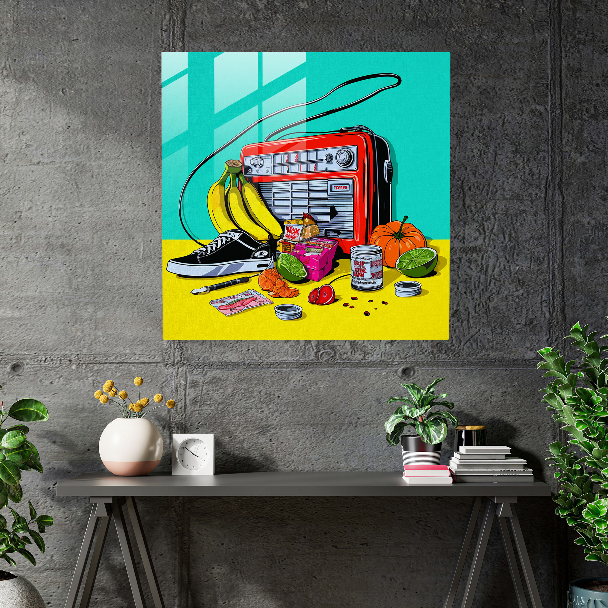 Glasbild: Pop-Art-Vibes - Verspielte Wanddekoration