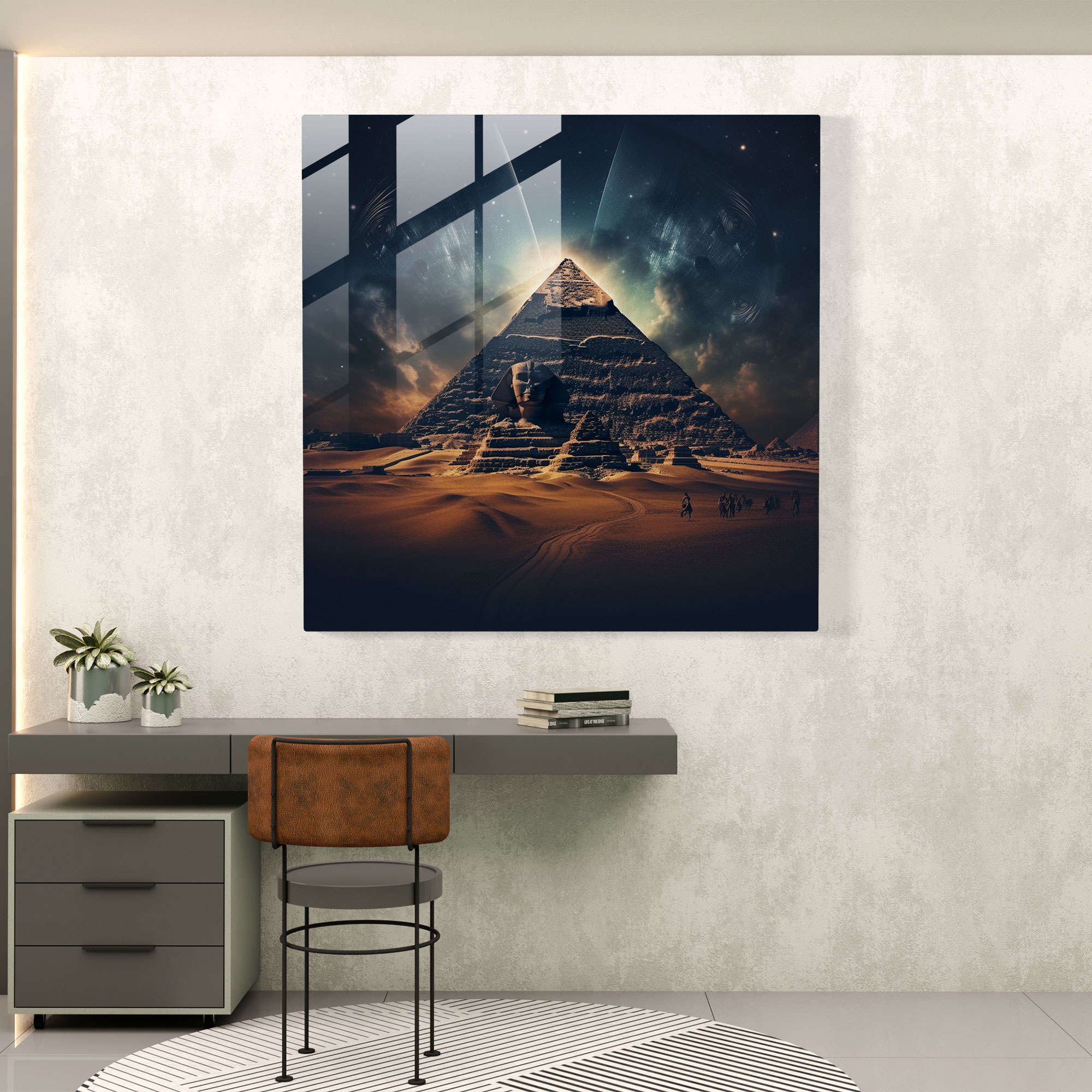 Egyptian Treasures - Intricate Glass Wall Art Decor
