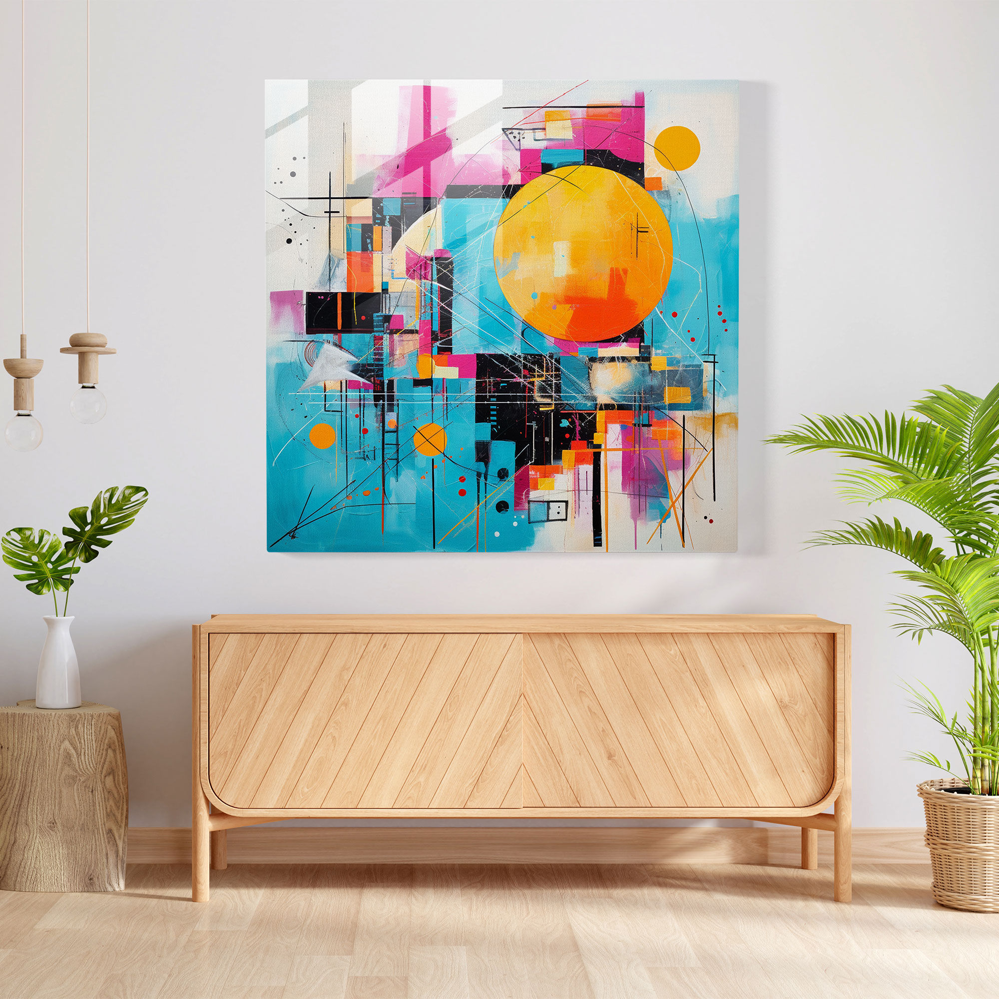 Glasbild Abstrakte Farbexplosion