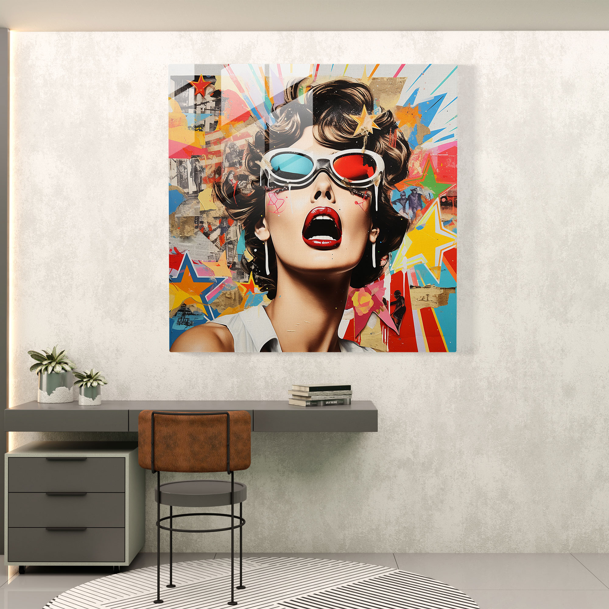 Playful Nostalgia Glass Print