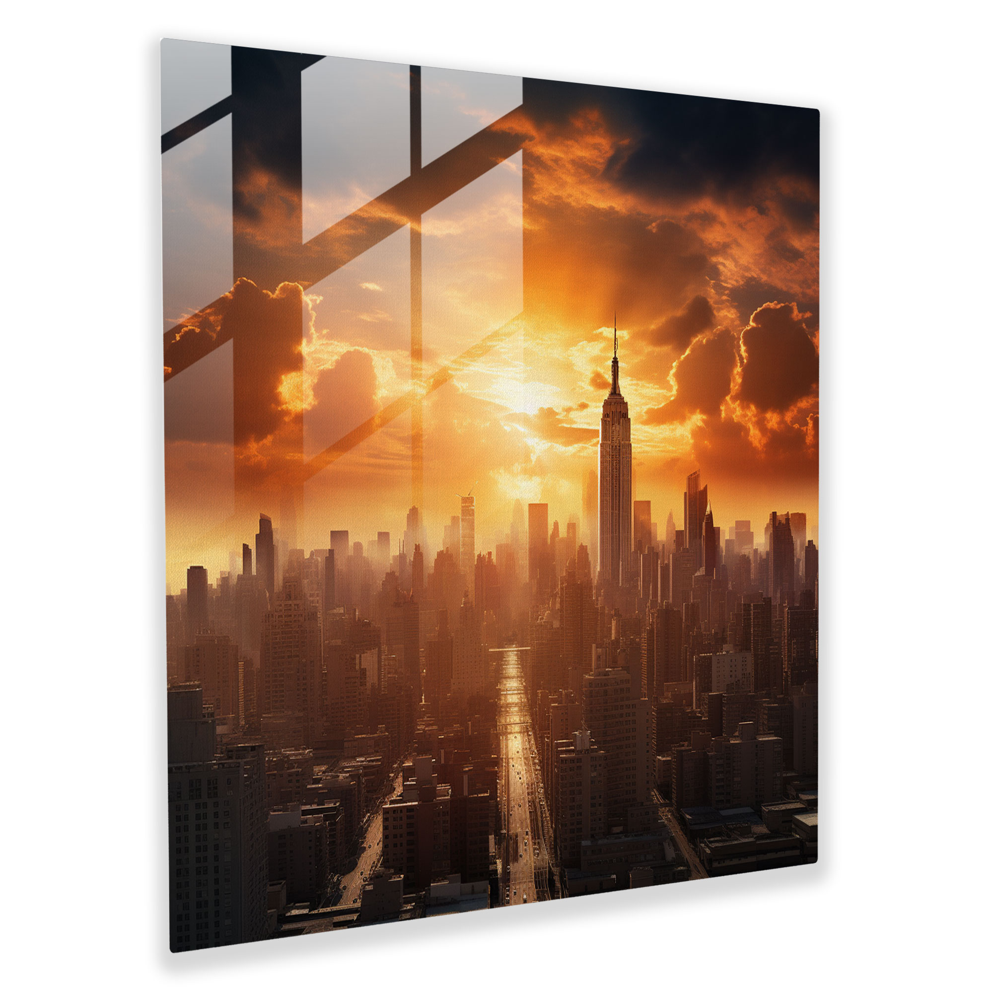 Spectacular Cityscape Glass Print - Urban Inspired Glass Wall Art