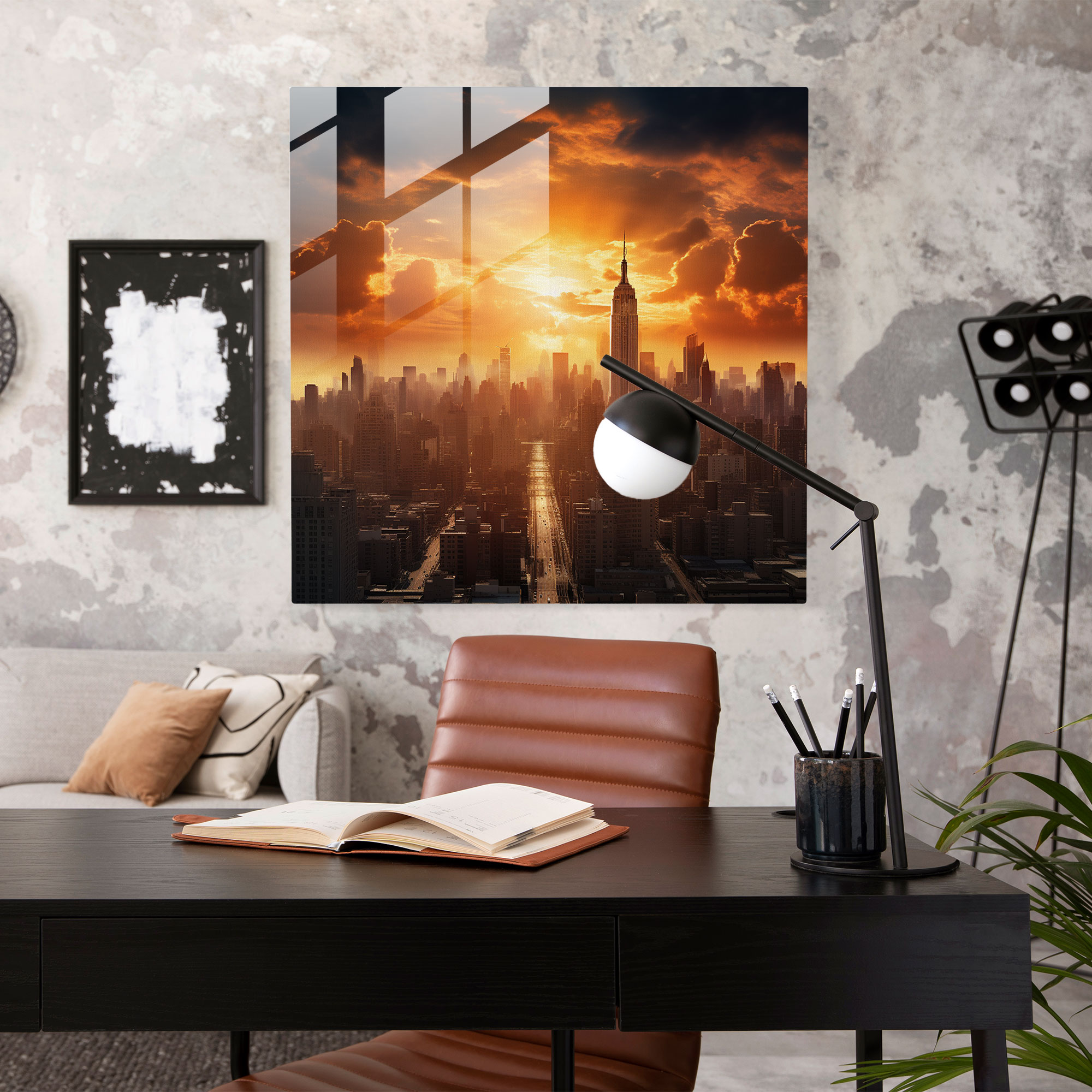 Spectacular Cityscape Glass Print - Urban Inspired Glass Wall Art