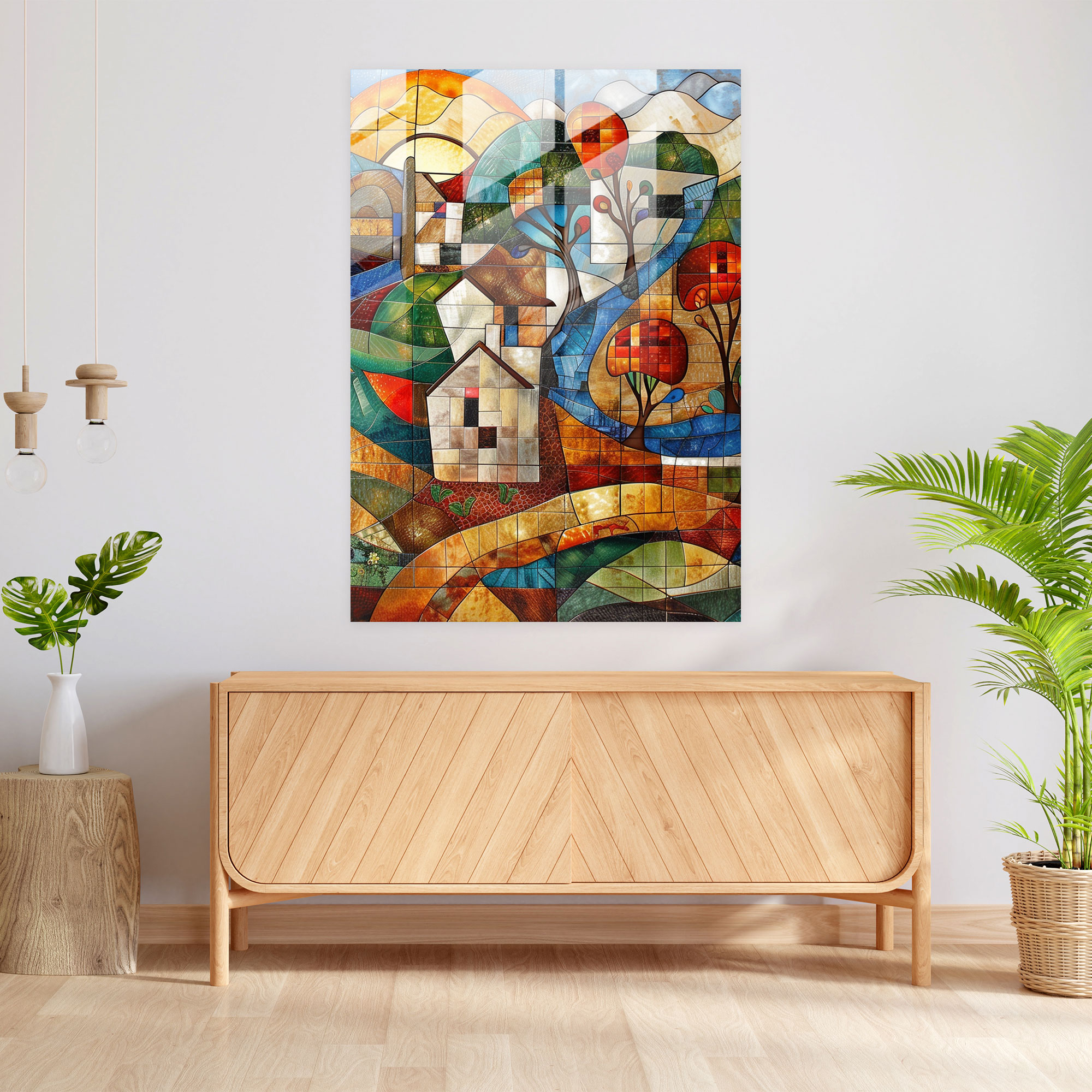 Cubism Glass Print Home Decoration - Cubism, Modern Art, Glass Print, Home Decoration