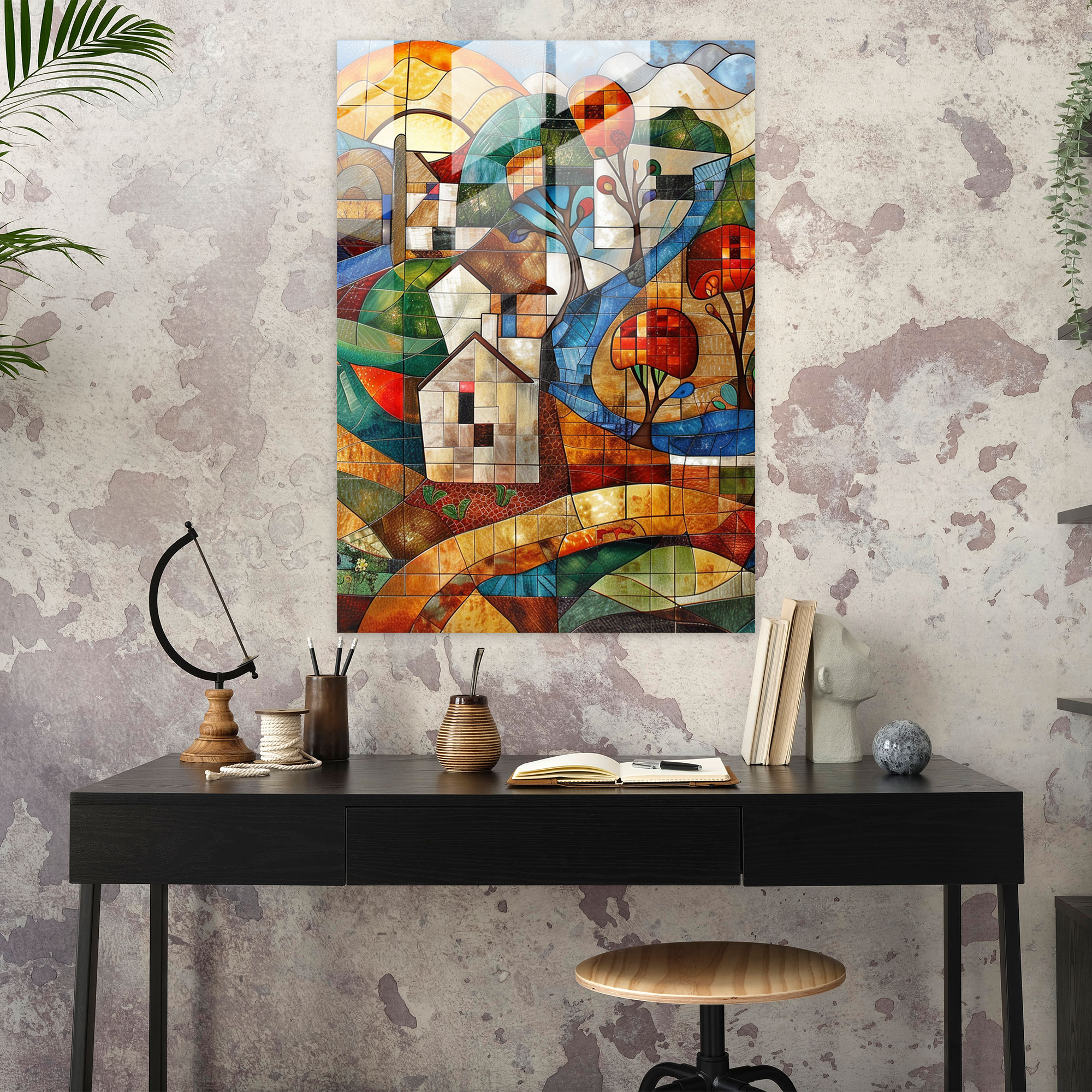 Cubism Glass Print Home Decoration - Cubism, Modern Art, Glass Print, Home Decoration