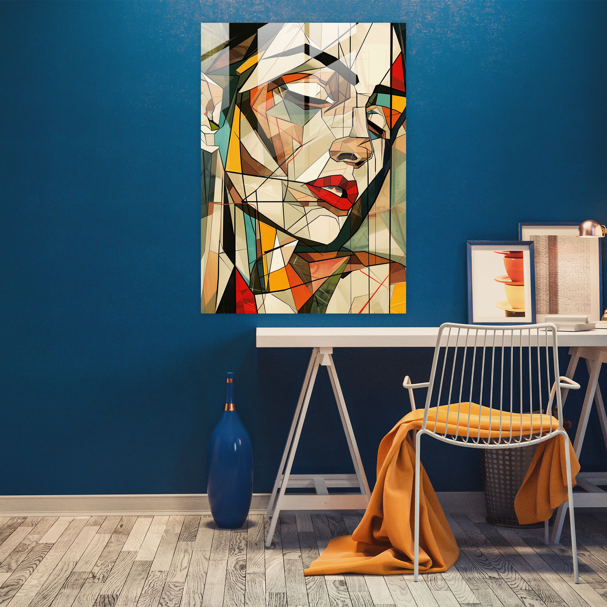 Distorted Features Cubism Modern Art - Cubism, Home Decoration, Glass Art, Cubism