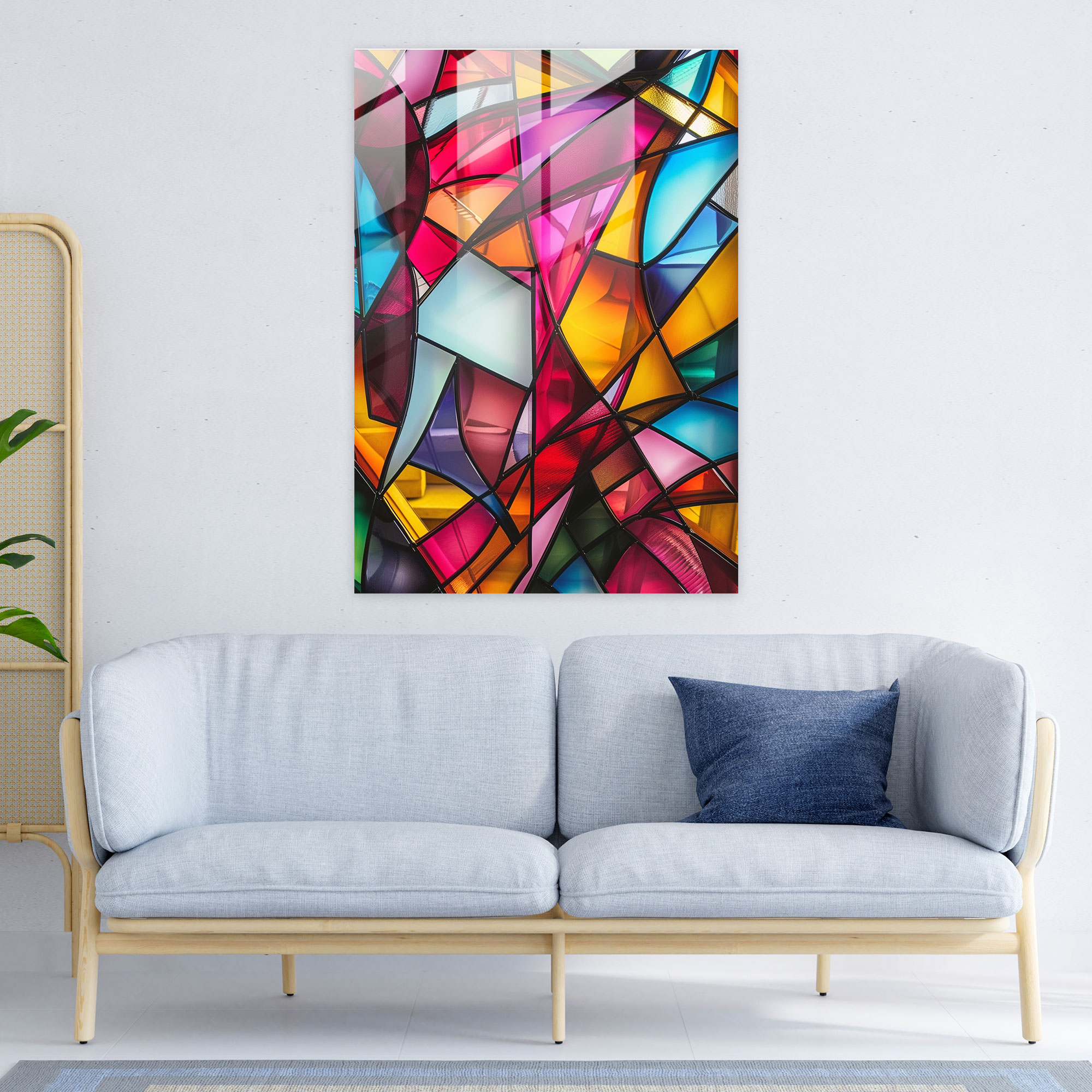 Dynamic Lines Cubism Glass Art - Cubism, Modern Art, Glass Print, Cubism