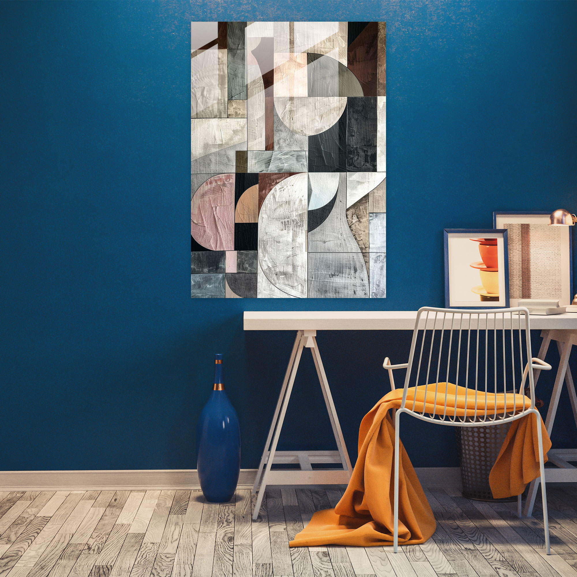 Muted Tones Cubism Wall Decoration - Cubism, Glass Wall Art, Modern Art, Wall Decoration