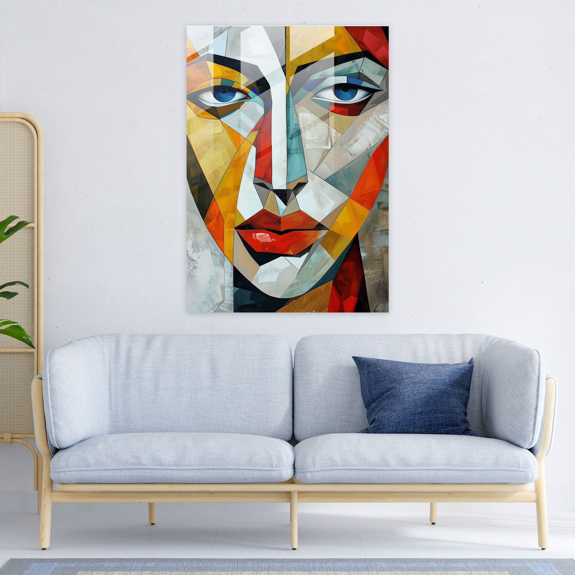 Overlapping Shapes Cubism Modern Art - Cubism, Wall Decoration, Glass Wall Art, Glass Print