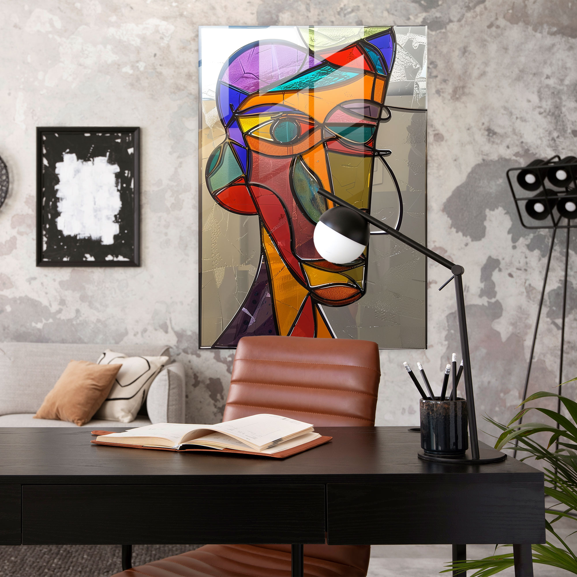 Cubism Glass Wall Art Picasso Inspired Portrait - Cubism, Wall Decoration, Home Decoration, Cubism