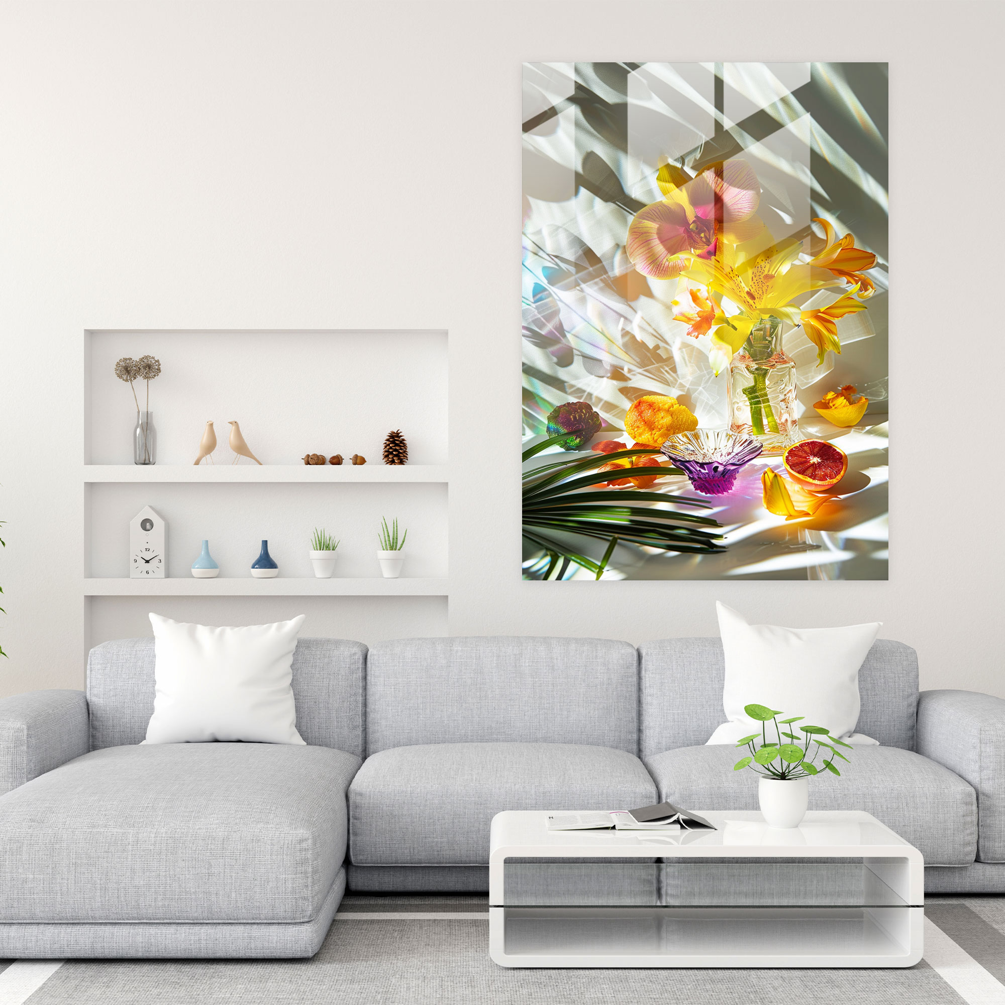 Cubism Glass Print Deconstructed Still Life Wall Art - Cubism, Glass Print, Home Decoration, Cubism