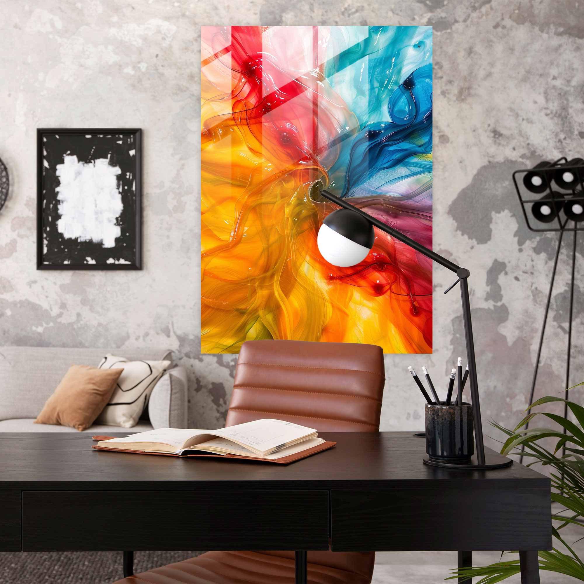 Cubism Glass Wall Art Vibrant Colors And Movement - Cubism, Modern Art, Home Decoration, Glass Print