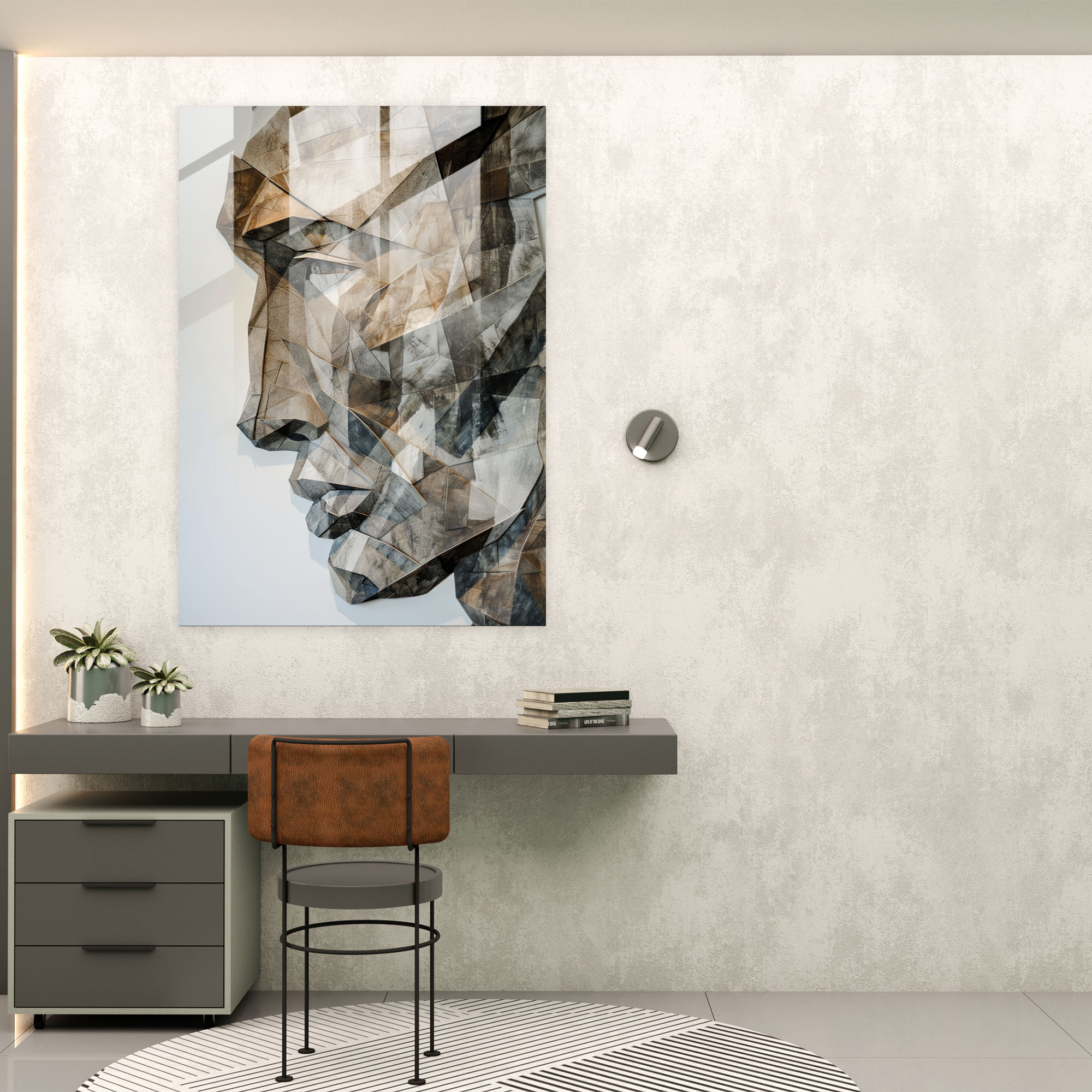 Fragmented Figures Cubism Wall Decoration - Cubism, Cubism, Modern Art, Glass Print