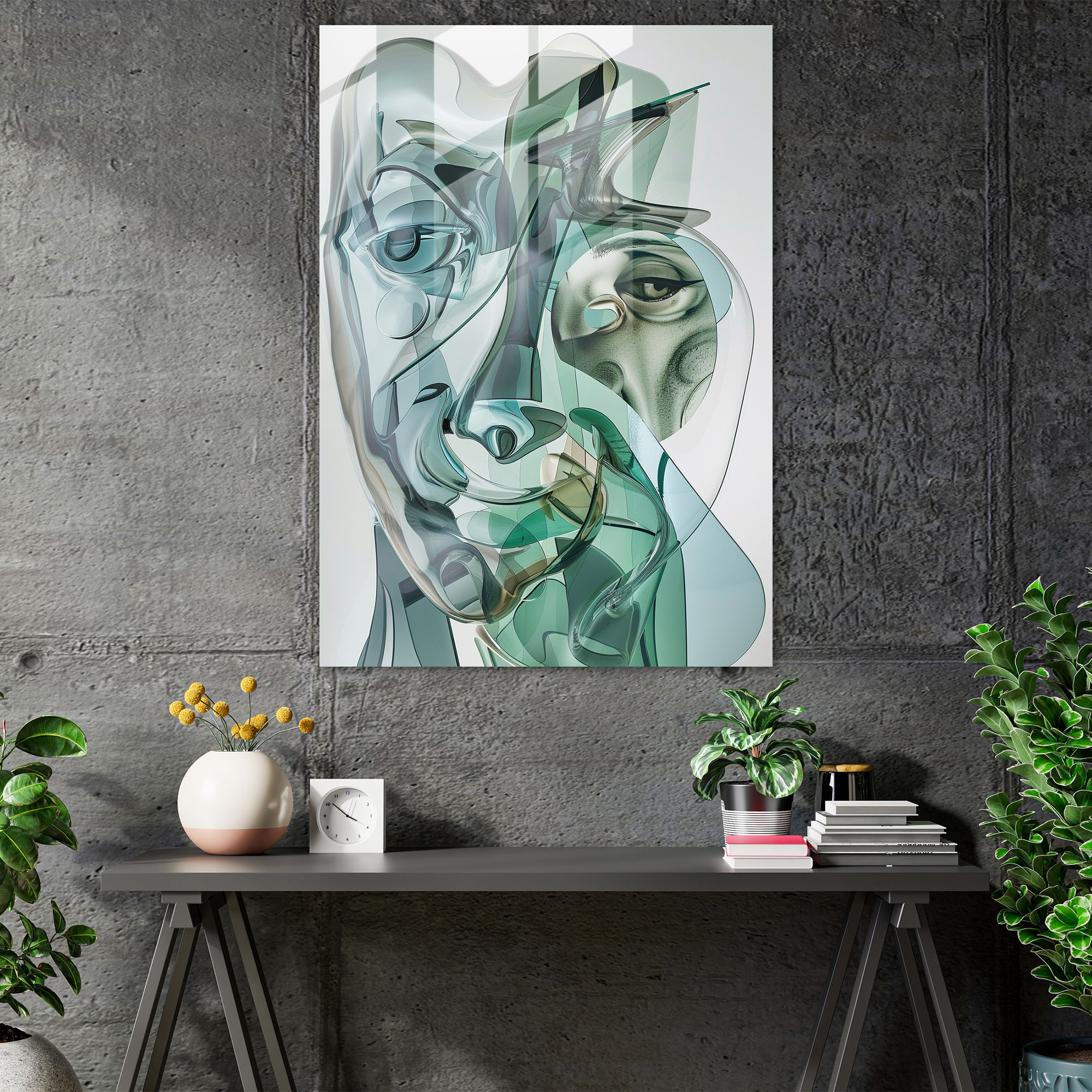 Surreal Landscapes Cubism Glass Wall Art - Cubism, Modern Art, Cubism, Wall Decoration