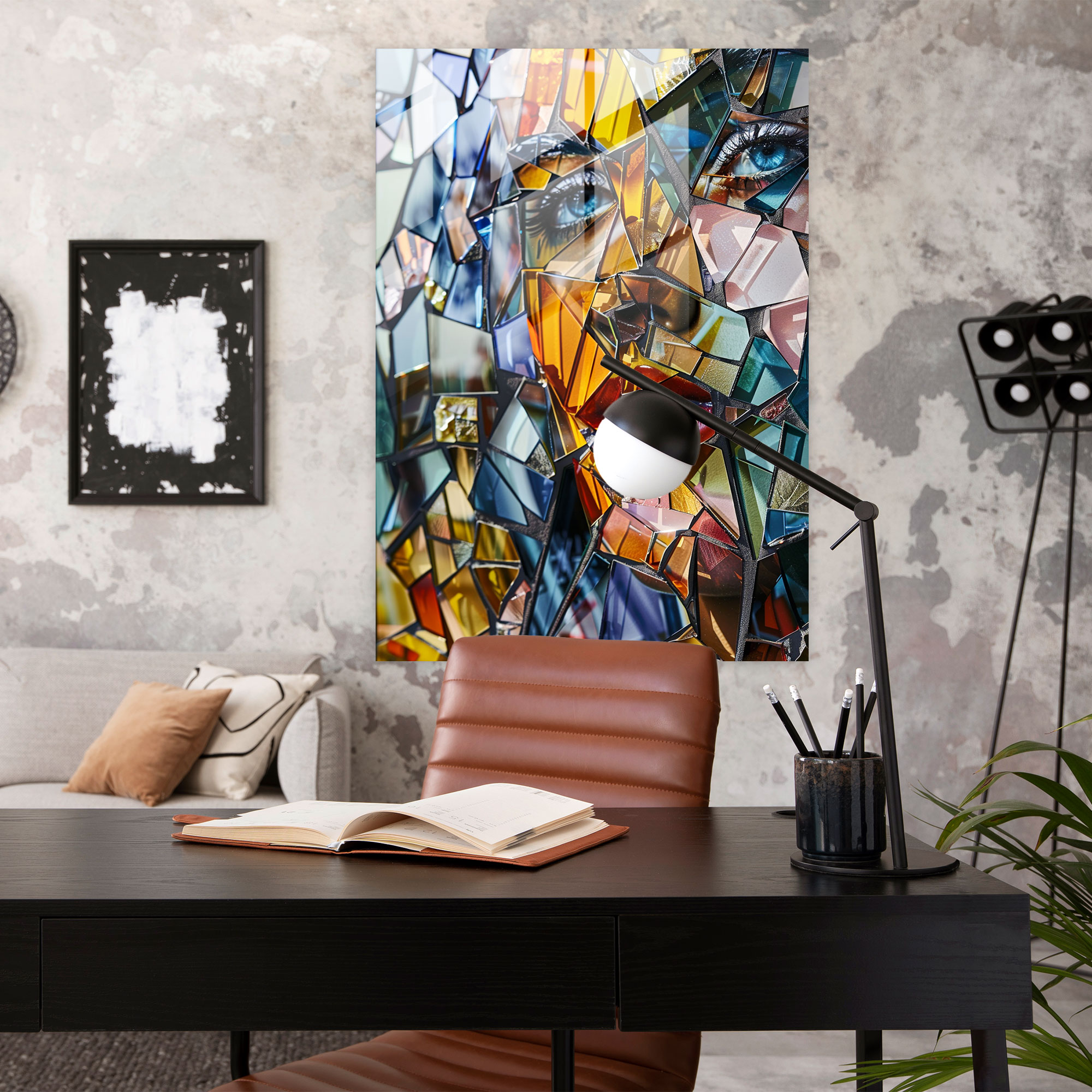 Fragmented Perspectives Cubism Glass Wall Art - Cubism, Glass Wall Art, Home Decoration, Modern Art