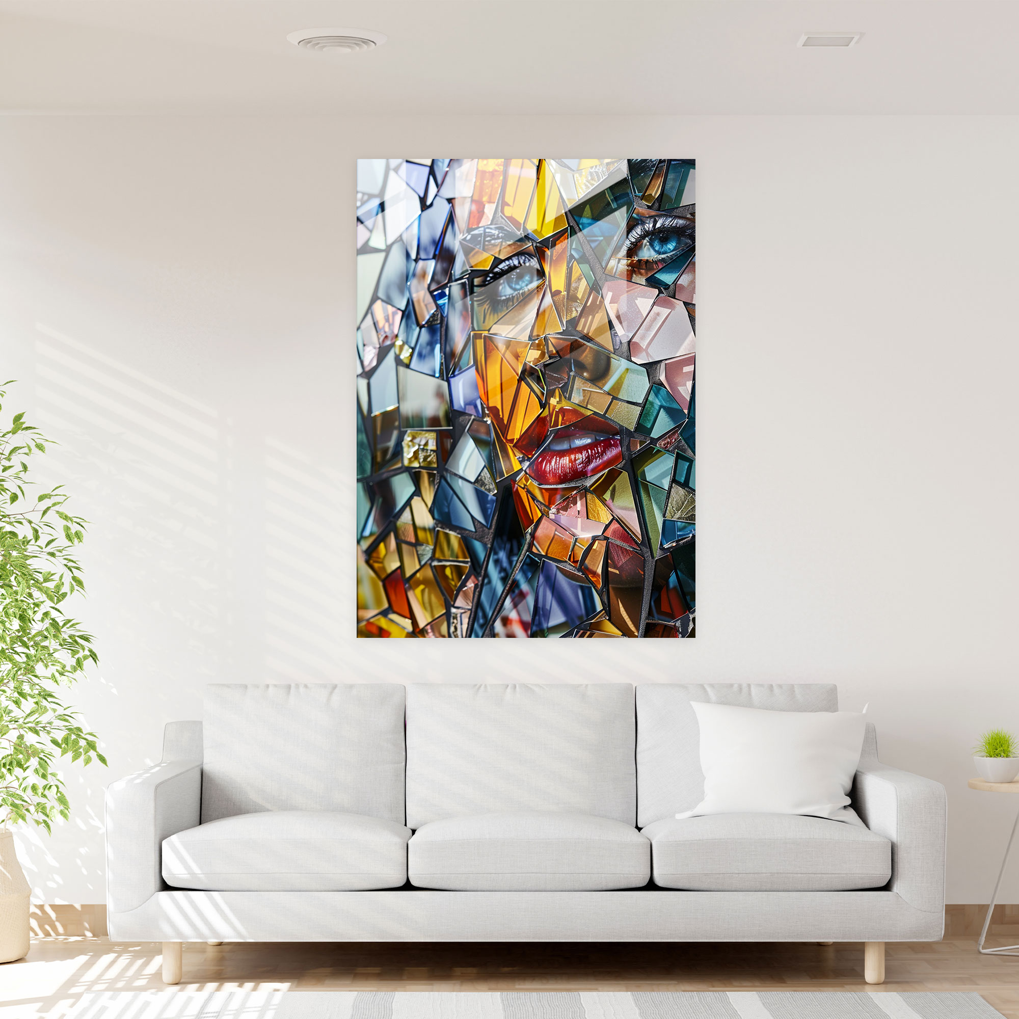 Fragmented Perspectives Cubism Glass Wall Art - Cubism, Glass Wall Art, Home Decoration, Modern Art