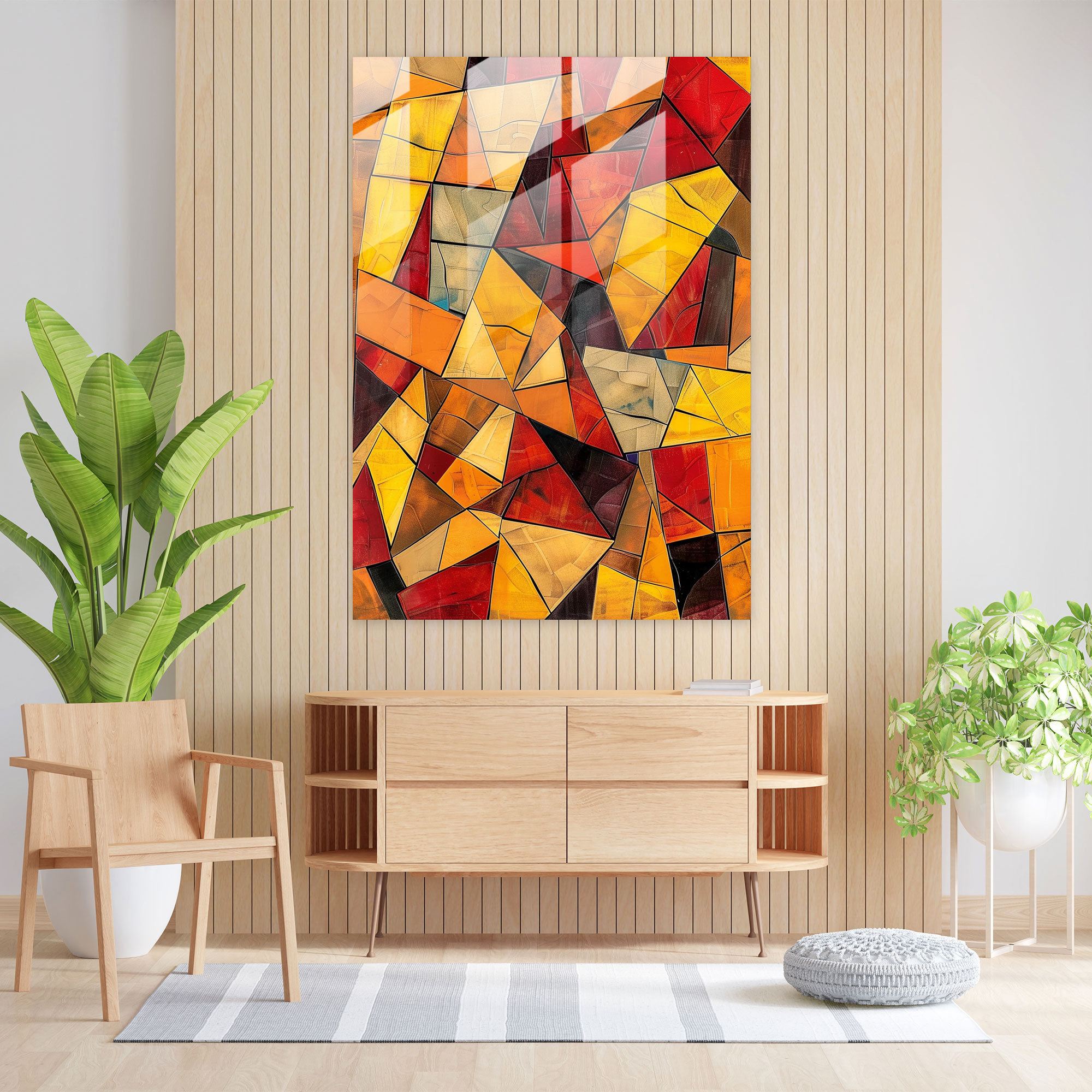 Abstract Patterns Cubism Home Decoration - Cubism, Cubism, Glass Print, Home Decoration