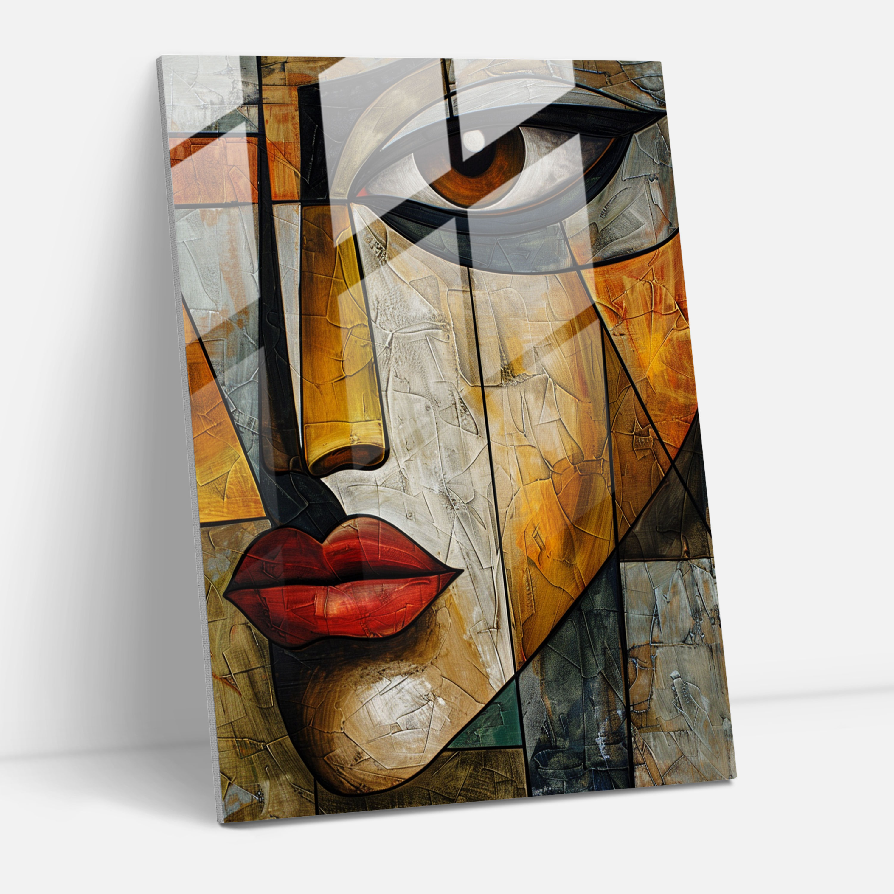 Distorted Portraits Cubism Wall Decoration - Cubism, Wall Decoration, Glass Print, Cubism