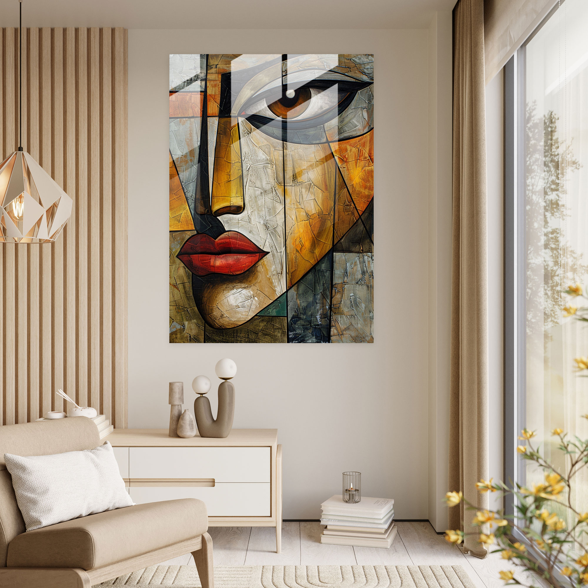 Distorted Portraits Cubism Wall Decoration - Cubism, Wall Decoration, Glass Print, Cubism
