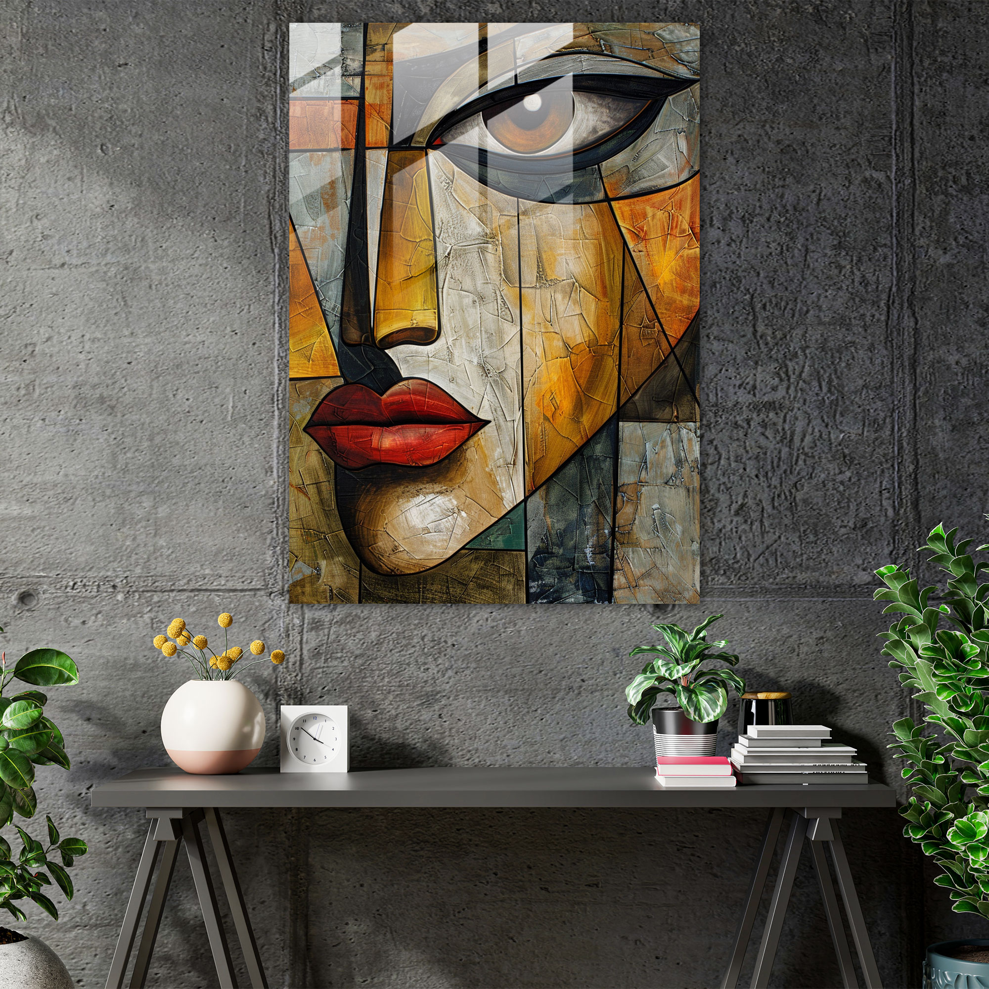 Distorted Portraits Cubism Wall Decoration - Cubism, Wall Decoration, Glass Print, Cubism