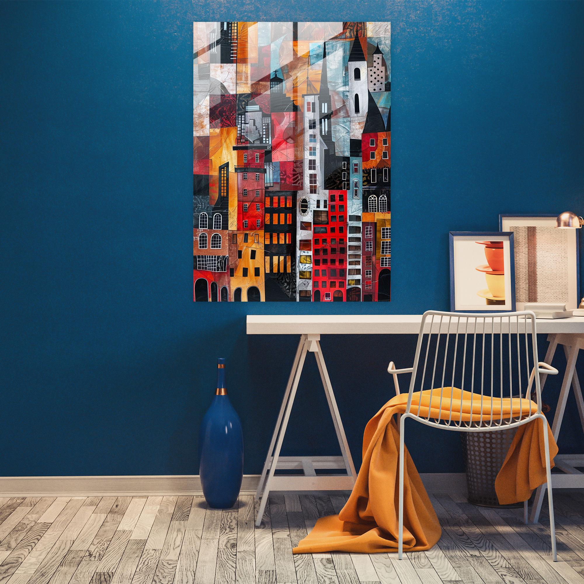 Cubism Cityscape Wall Decoration - Cubism, Wall Decoration, Cubism, Modern Art