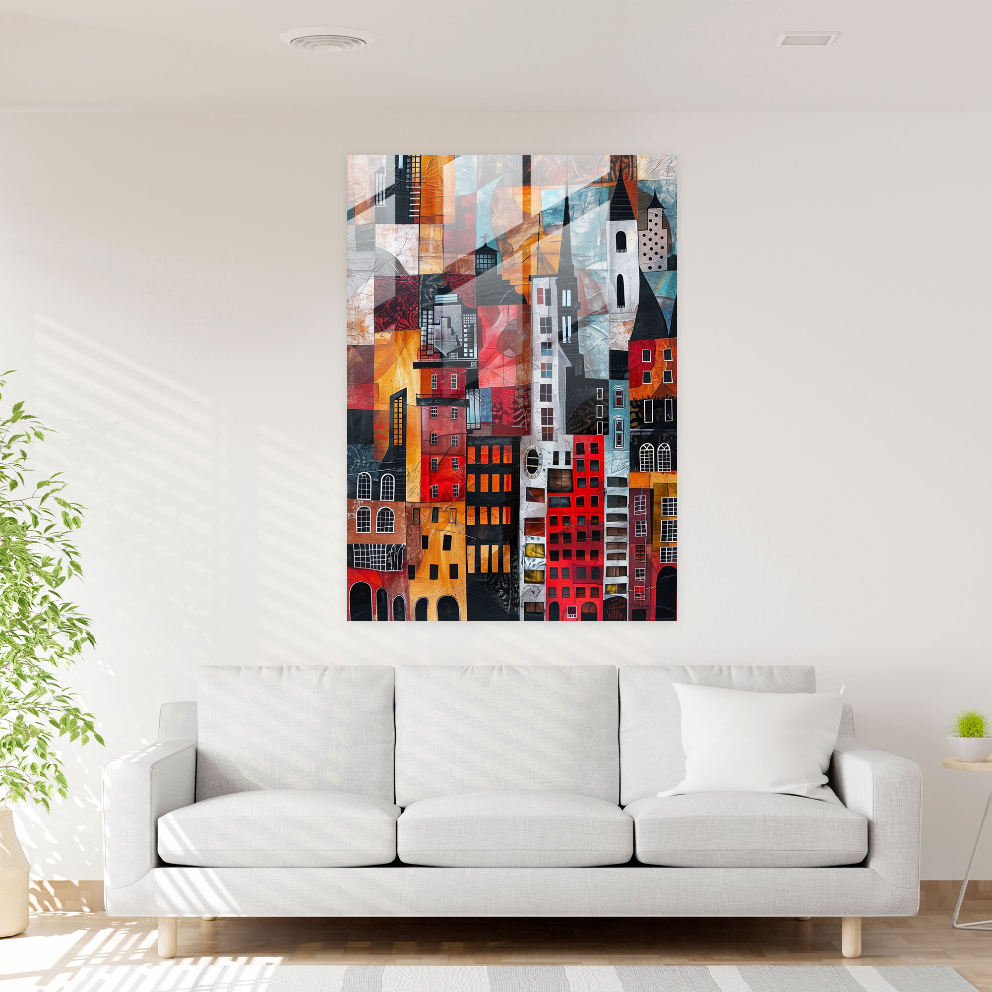 Cubism Cityscape Wall Decoration - Cubism, Wall Decoration, Cubism, Modern Art