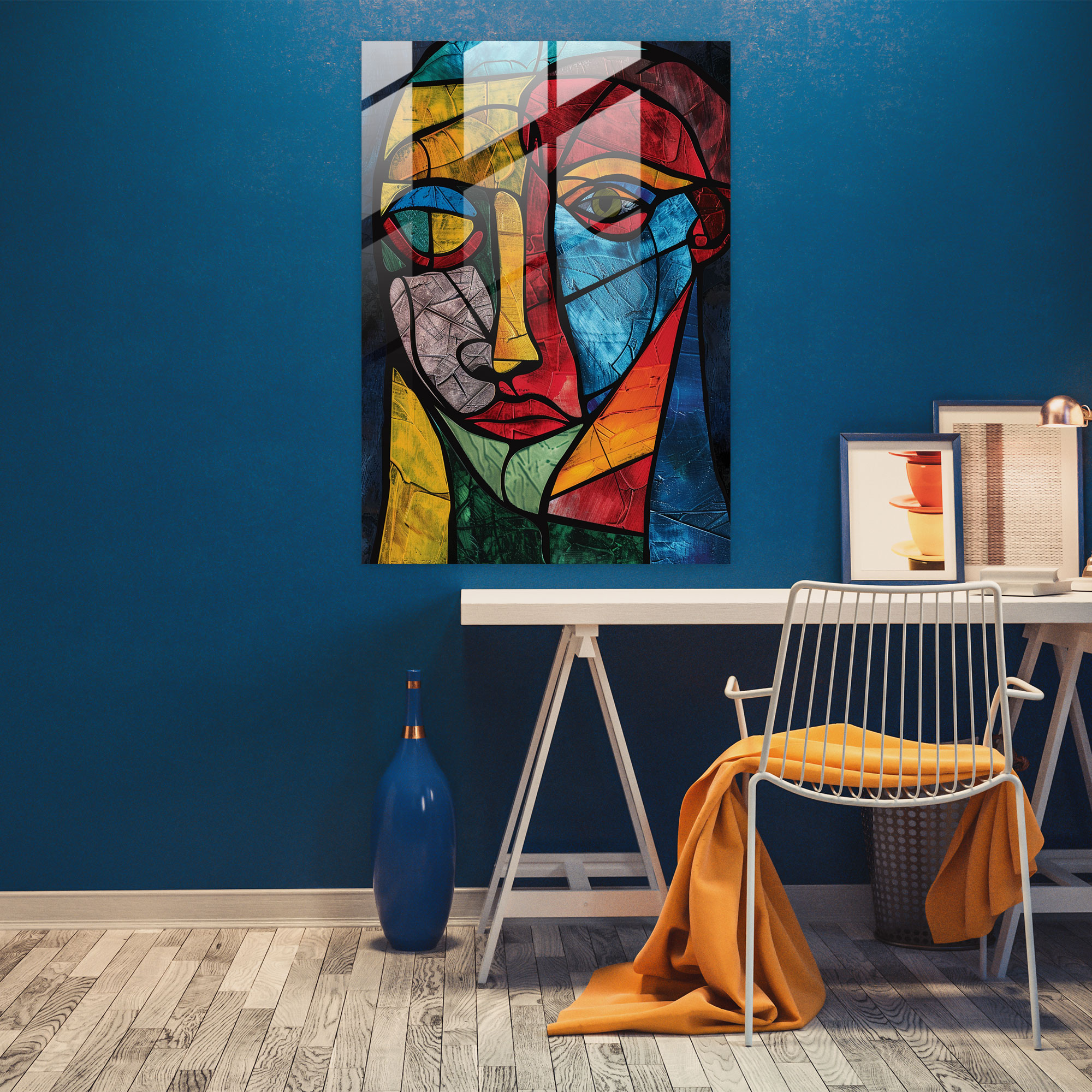 Picasso-Inspired Cubism Glass Print - Cubism, Home Decoration, Cubism, Modern Art