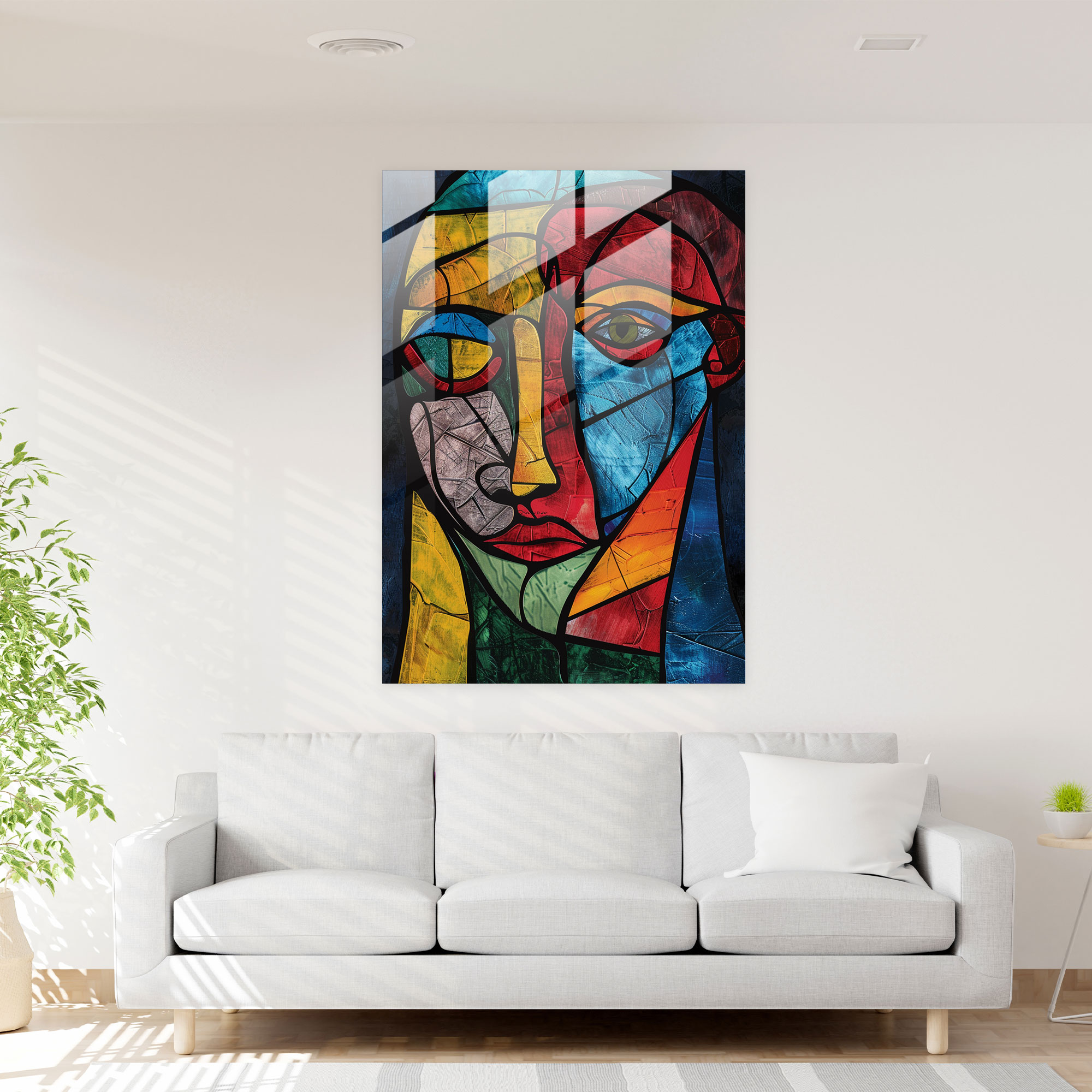 Picasso-Inspired Cubism Glass Print - Cubism, Home Decoration, Cubism, Modern Art