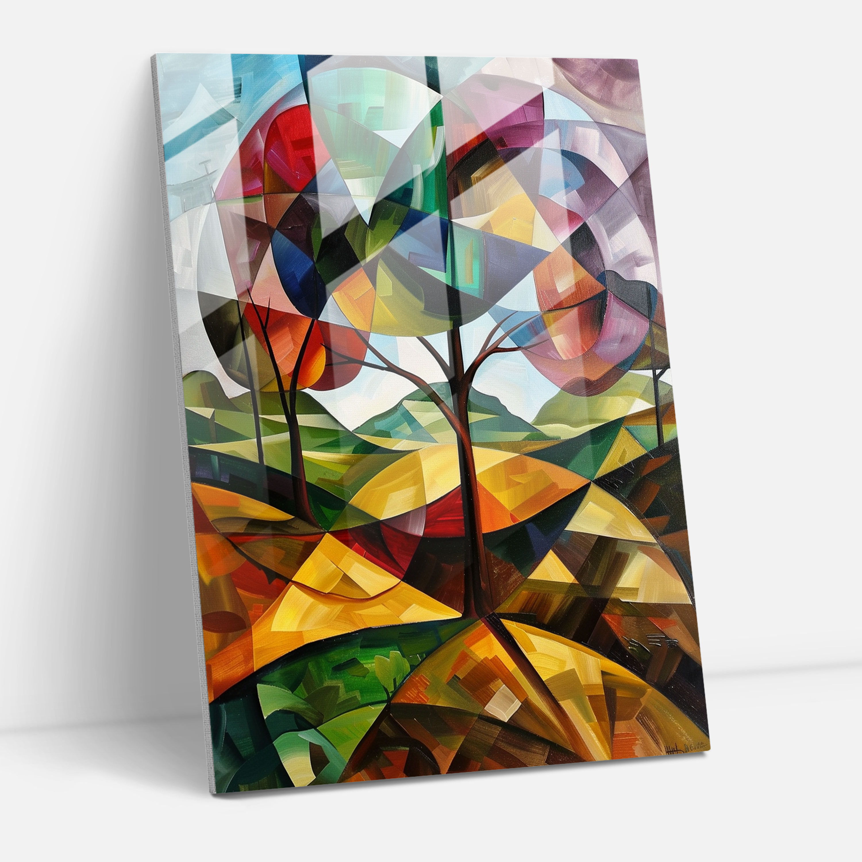 Cubism Landscape Glass Print - Cubism, Glass Wall Art, Glass Print, Modern Art