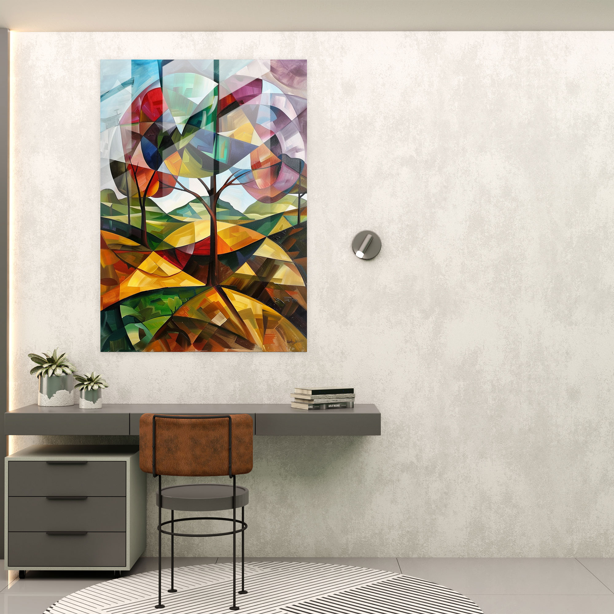 Cubism Landscape Glass Print - Cubism, Glass Wall Art, Glass Print, Modern Art