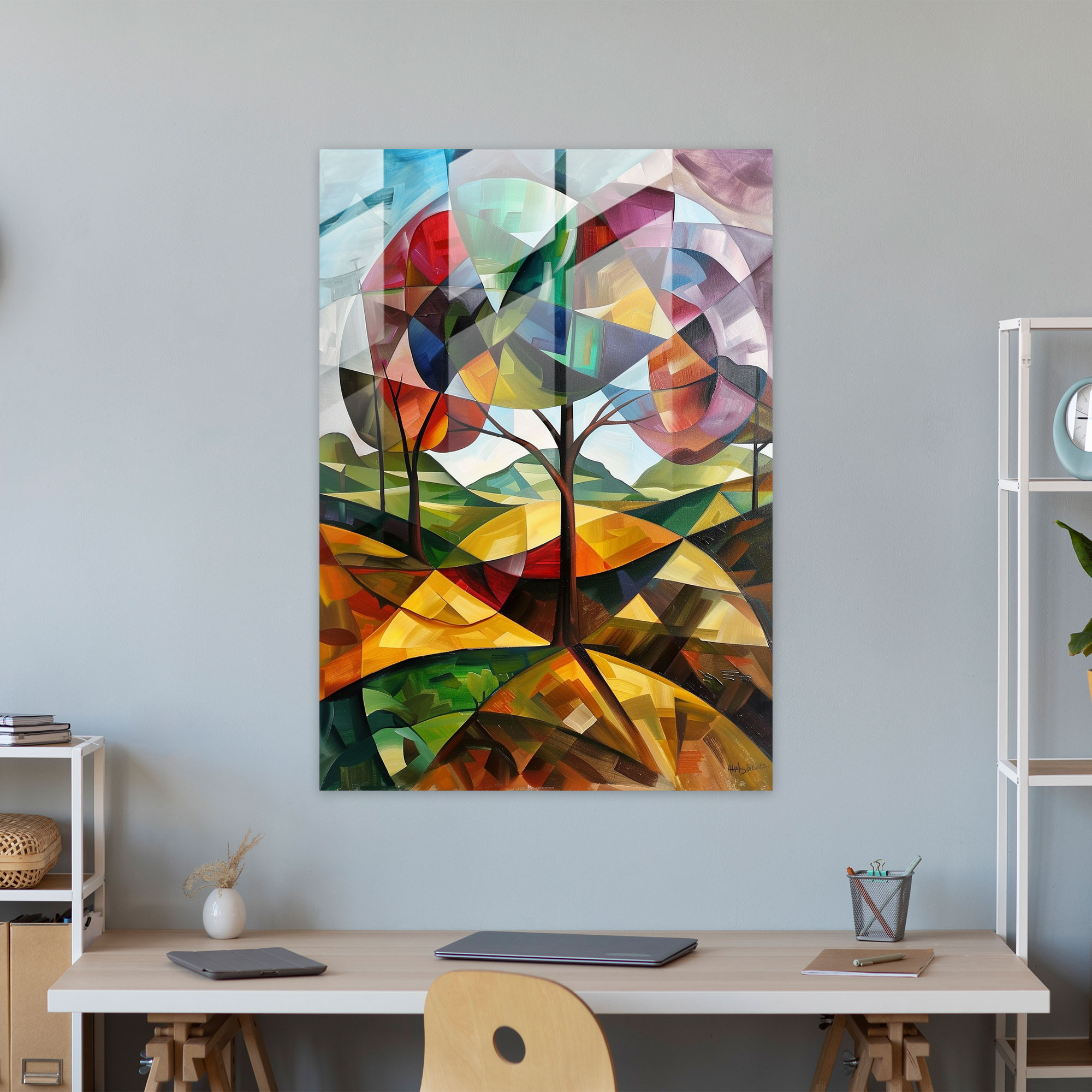 Cubism Landscape Glass Print - Cubism, Glass Wall Art, Glass Print, Modern Art