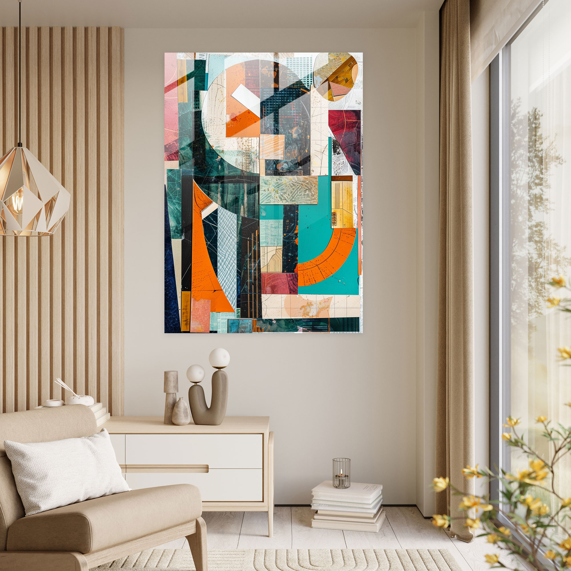Cubism Abstract Forms Wall Decoration - Cubism, Cubism, Wall Decoration, Glass Art