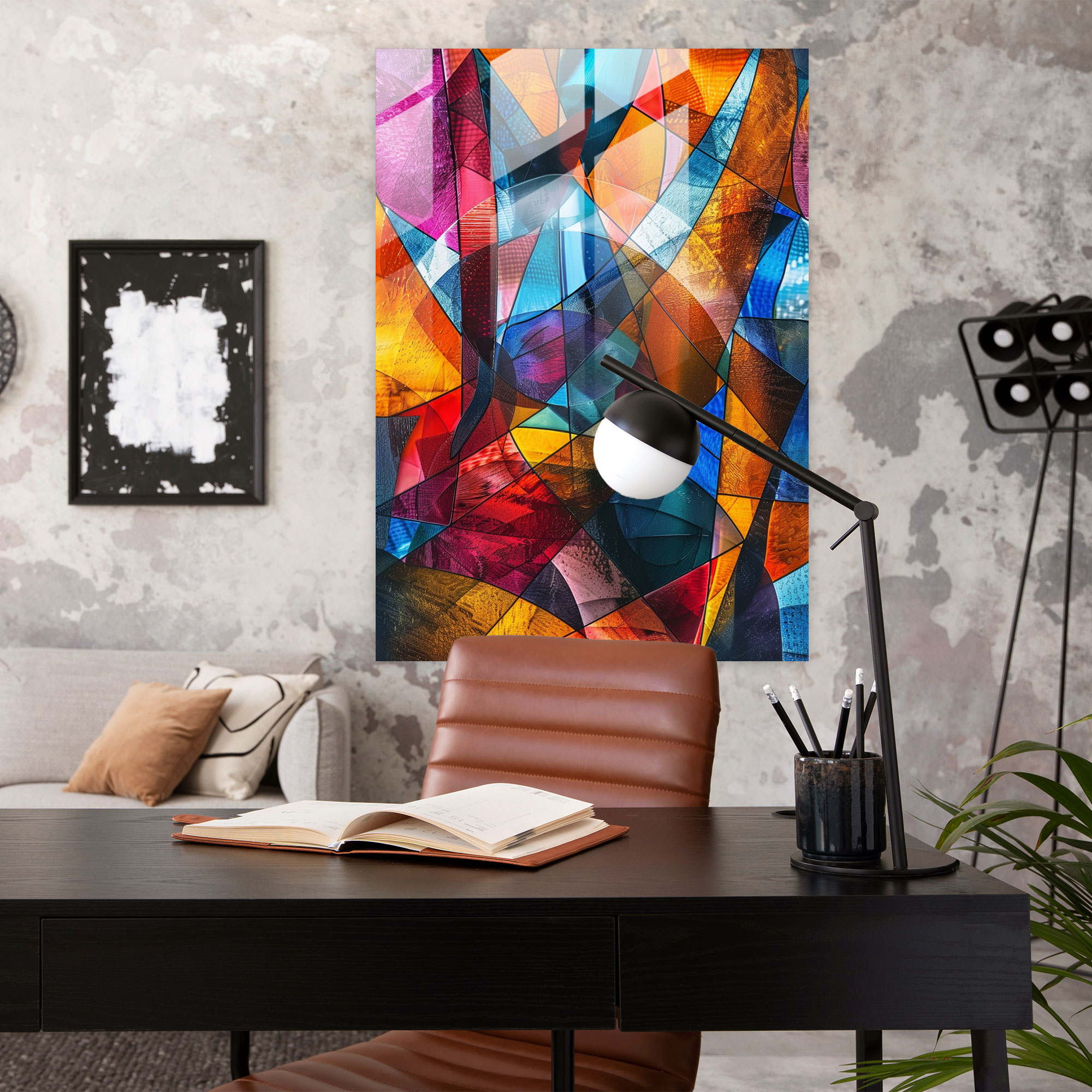 Cubism Geometric Glass Print - Cubism, Cubism, Wall Decoration, Glass Wall Art