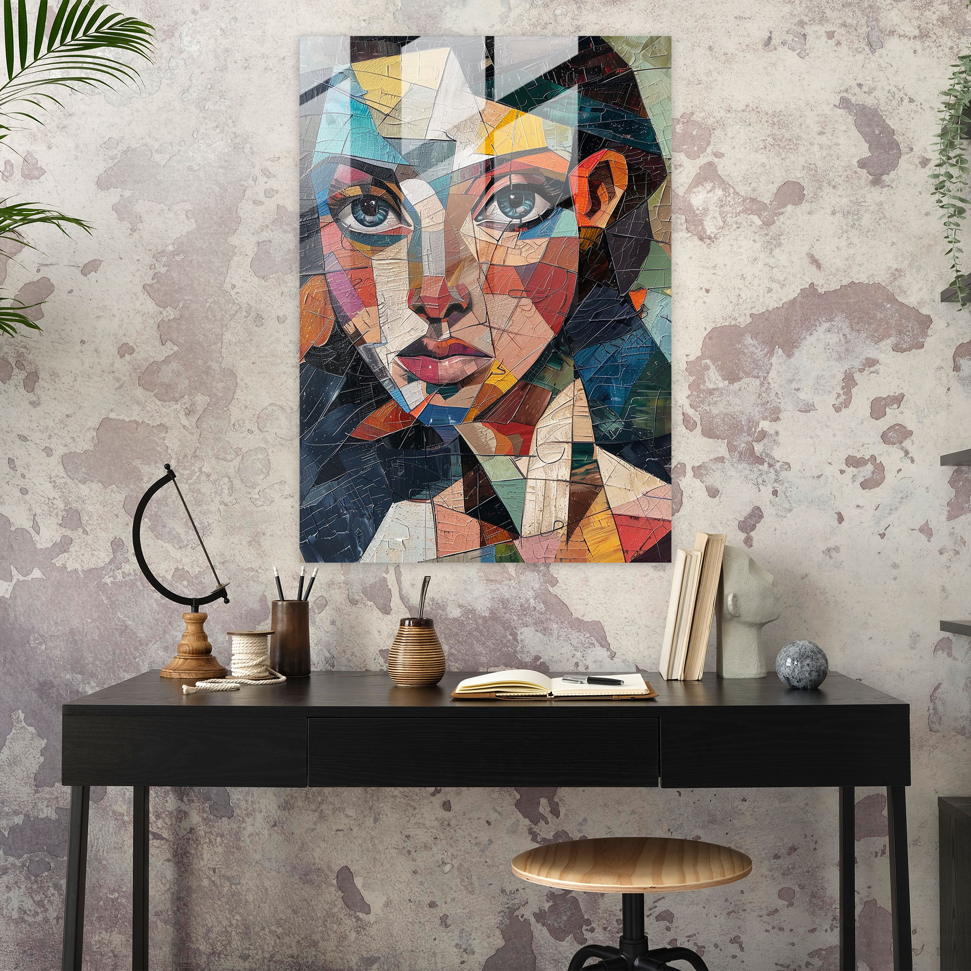 Cubism Woman Glass Wall Art - Cubism, Glass Wall Art, Glass Print, Glass Art