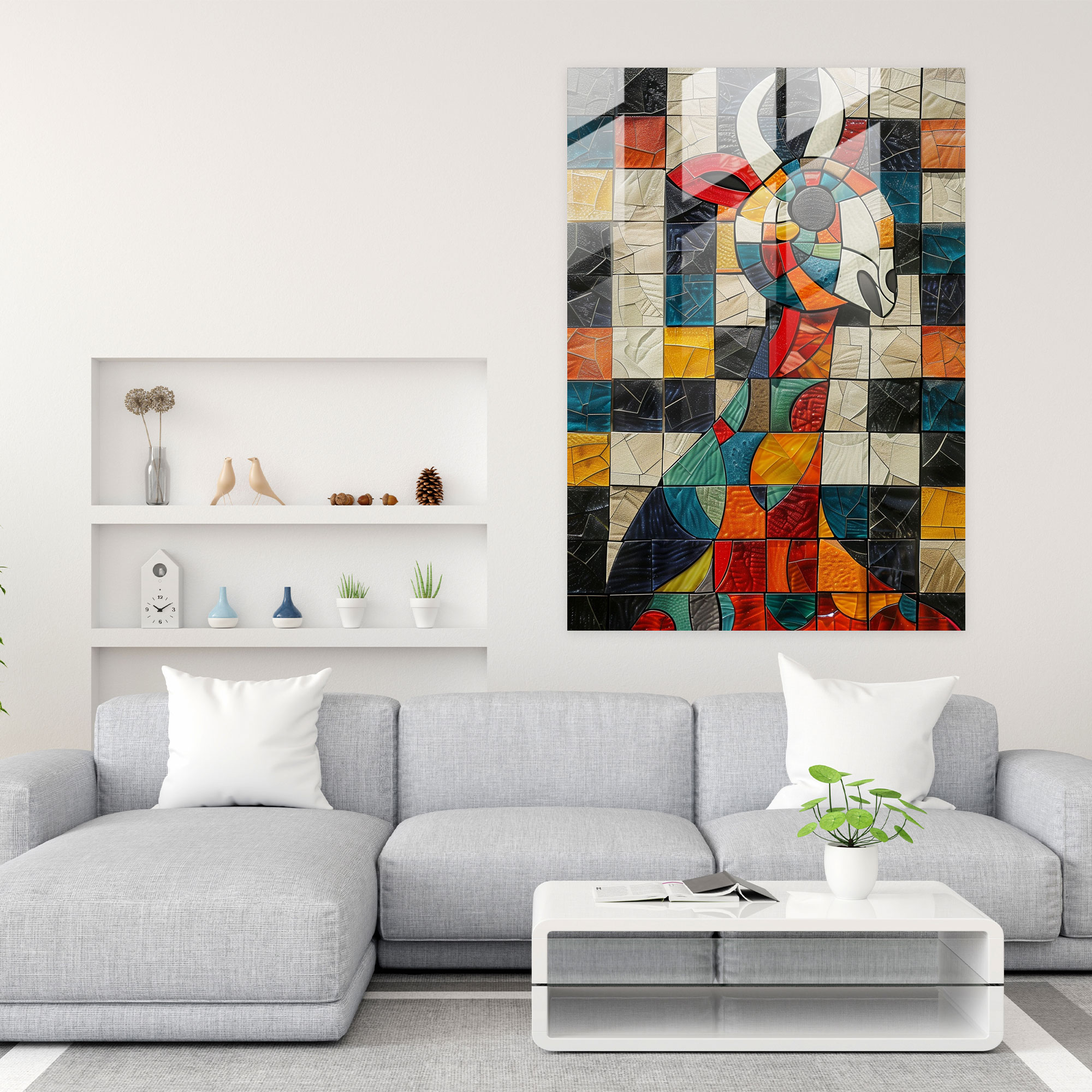 Cubism Animal Mosaic Wall Decoration - Cubism, Modern Art, Wall Decoration, Cubism