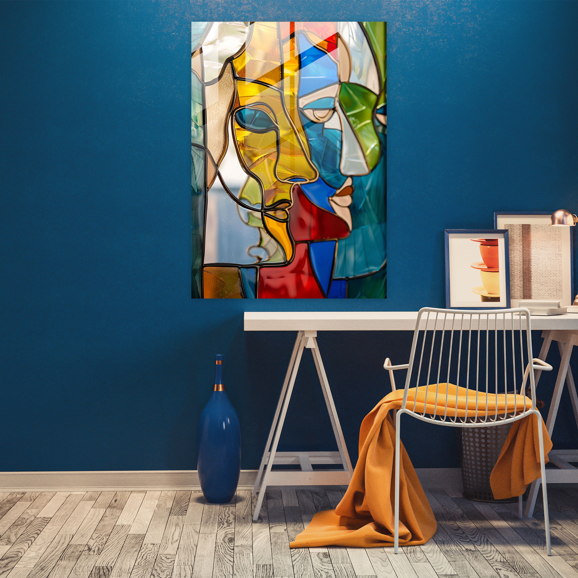 Cubism Faces Glass Wall Art - Cubism, Cubism, Glass Wall Art, Modern Art