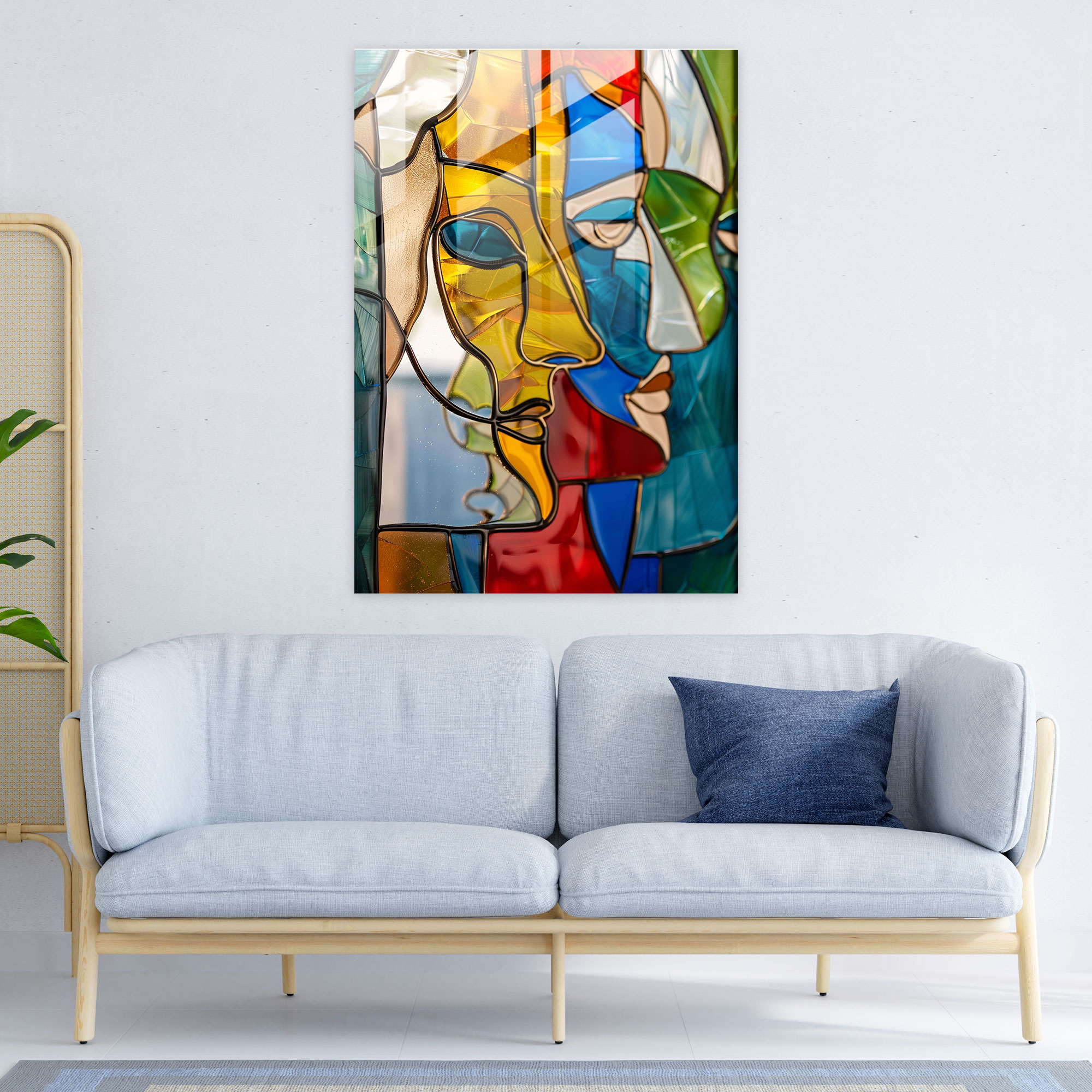Cubism Faces Glass Wall Art - Cubism, Cubism, Glass Wall Art, Modern Art
