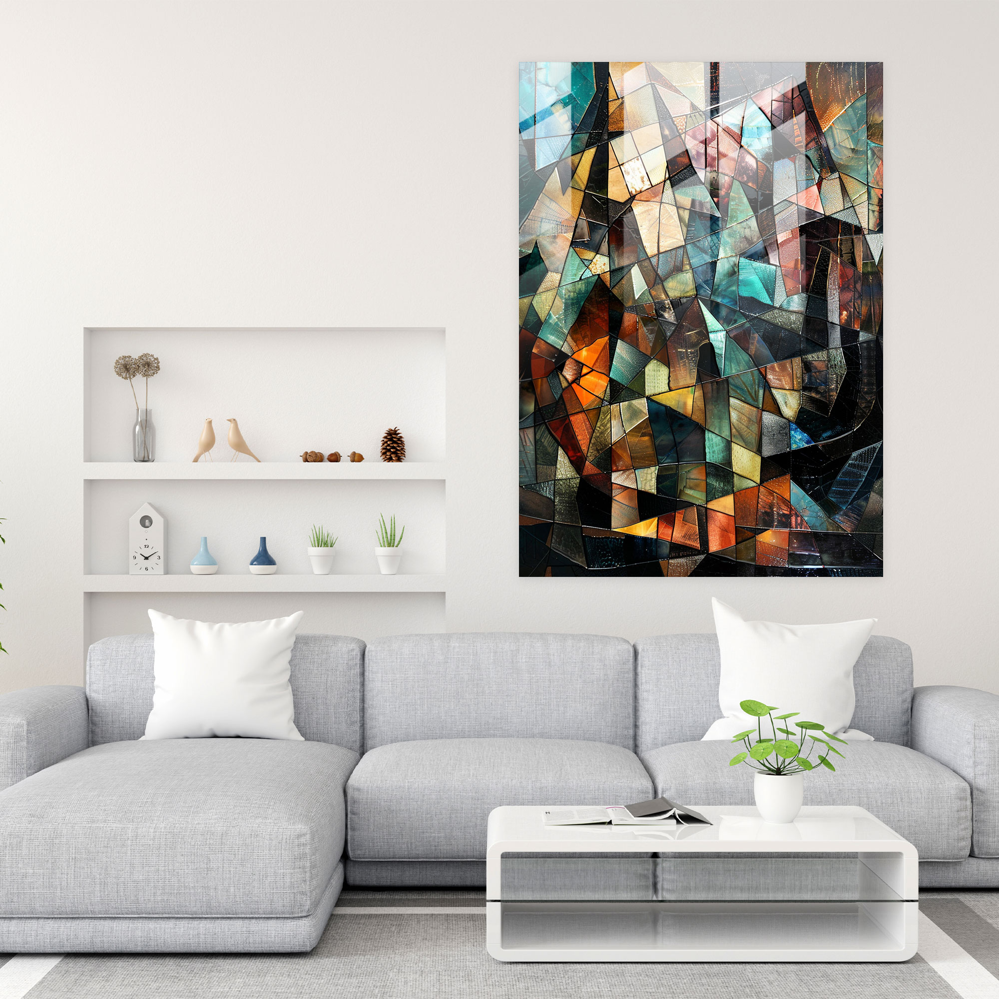 Cubism Landscape Glass Print - Cubism, Modern Art, Glass Print, Wall Decoration