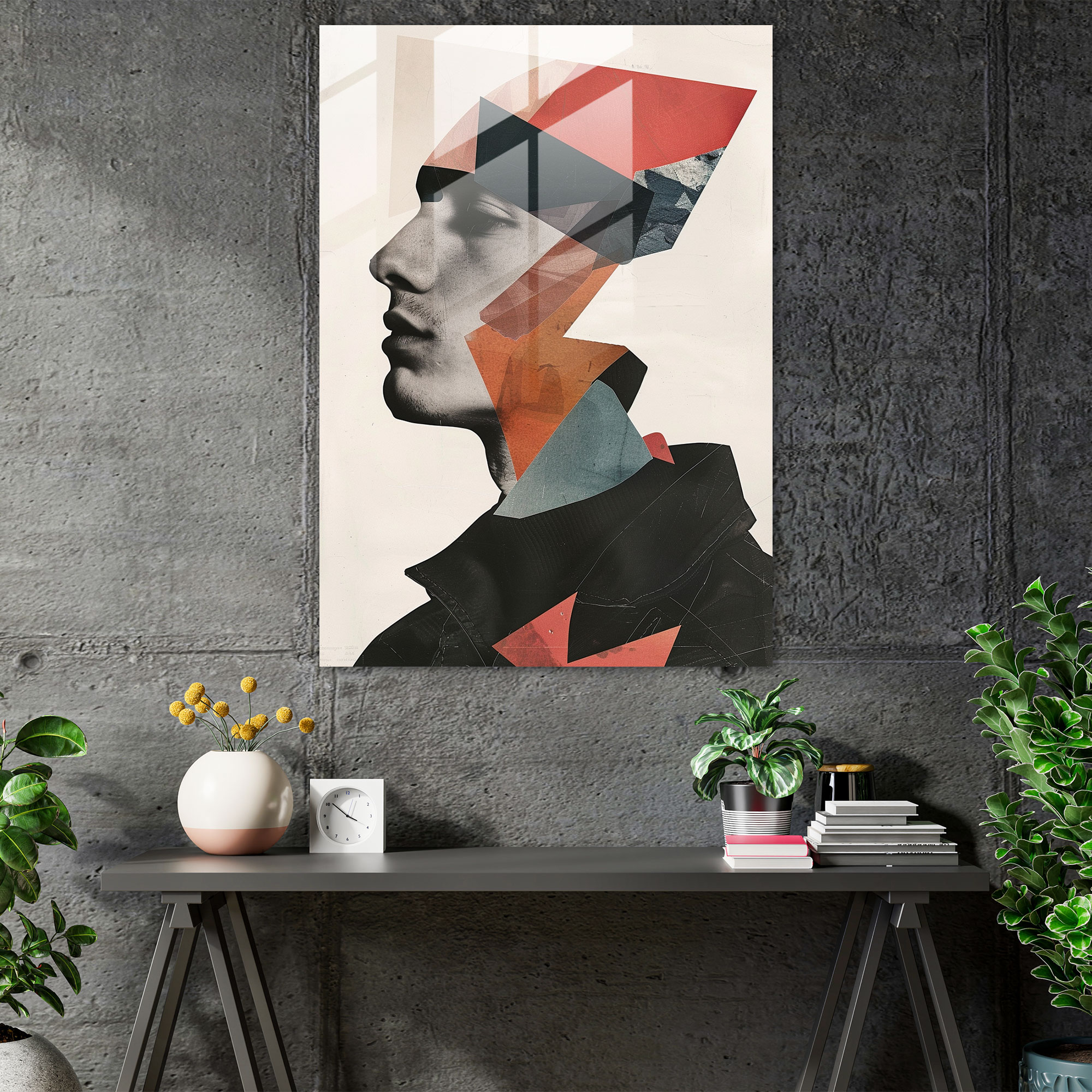 Surreal Cubism Home Decoration - Cubism, Home Decoration, Modern Art, Glass Print