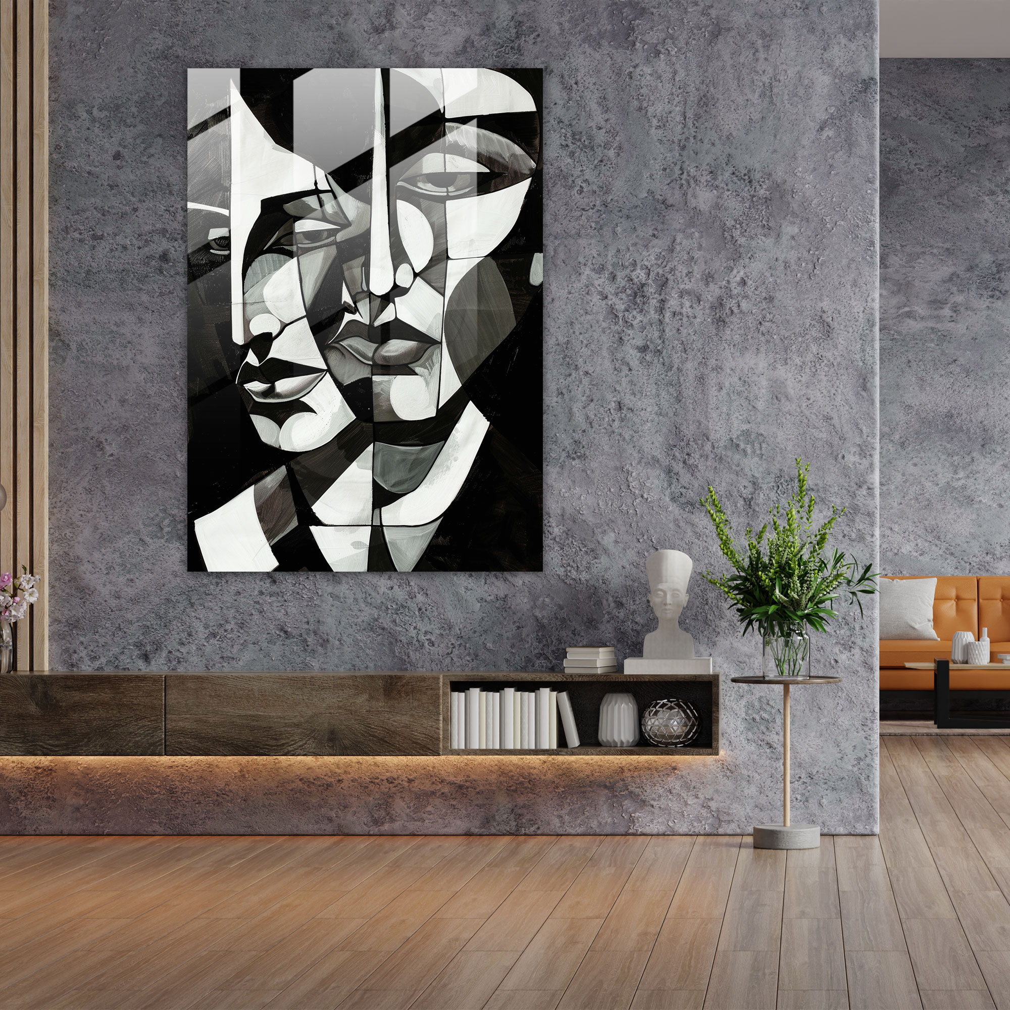 Black And White Cubism Home Decoration - Cubism, Cubism, Home Decoration, Modern Art